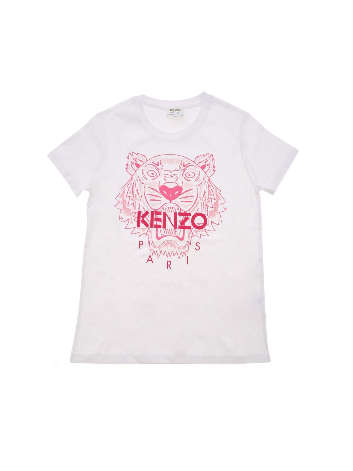 Se igennem Byen have tillid T-shirts Kenzo - Tiger T-shirt in white and pink - KR1023801P