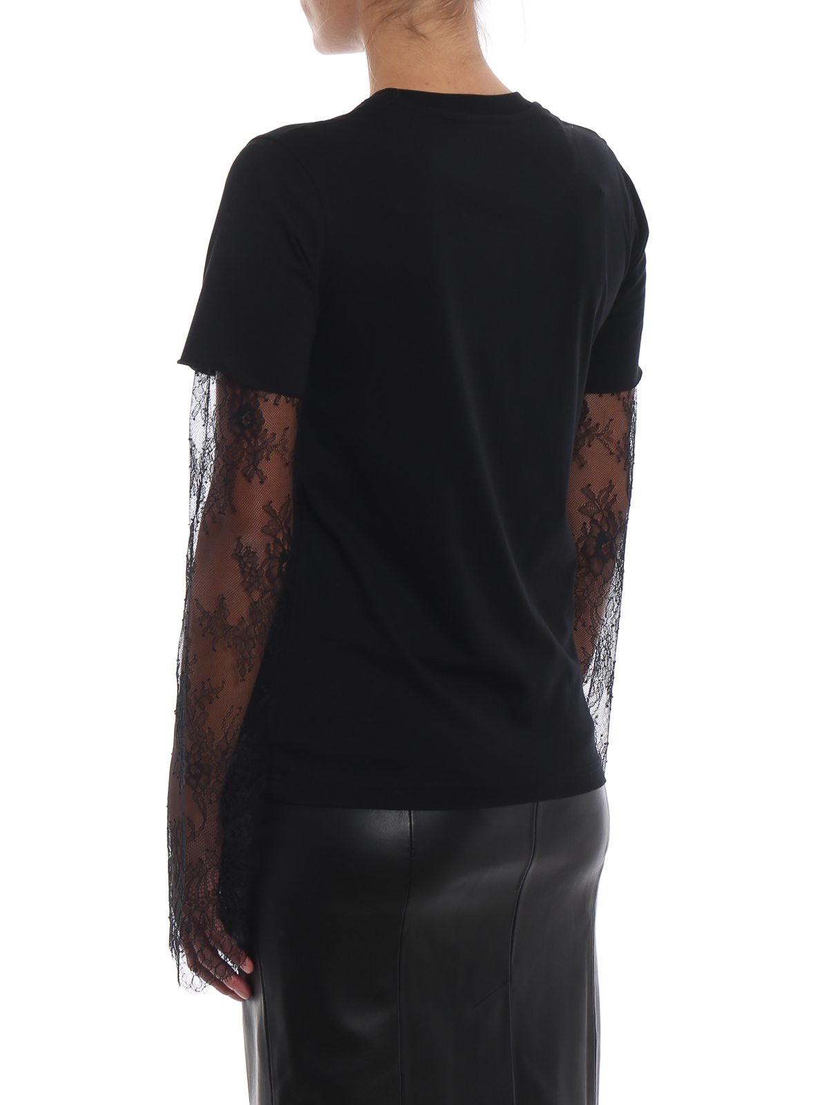 Philosophy di Lorenzo Serafini Lace long sleeve black T