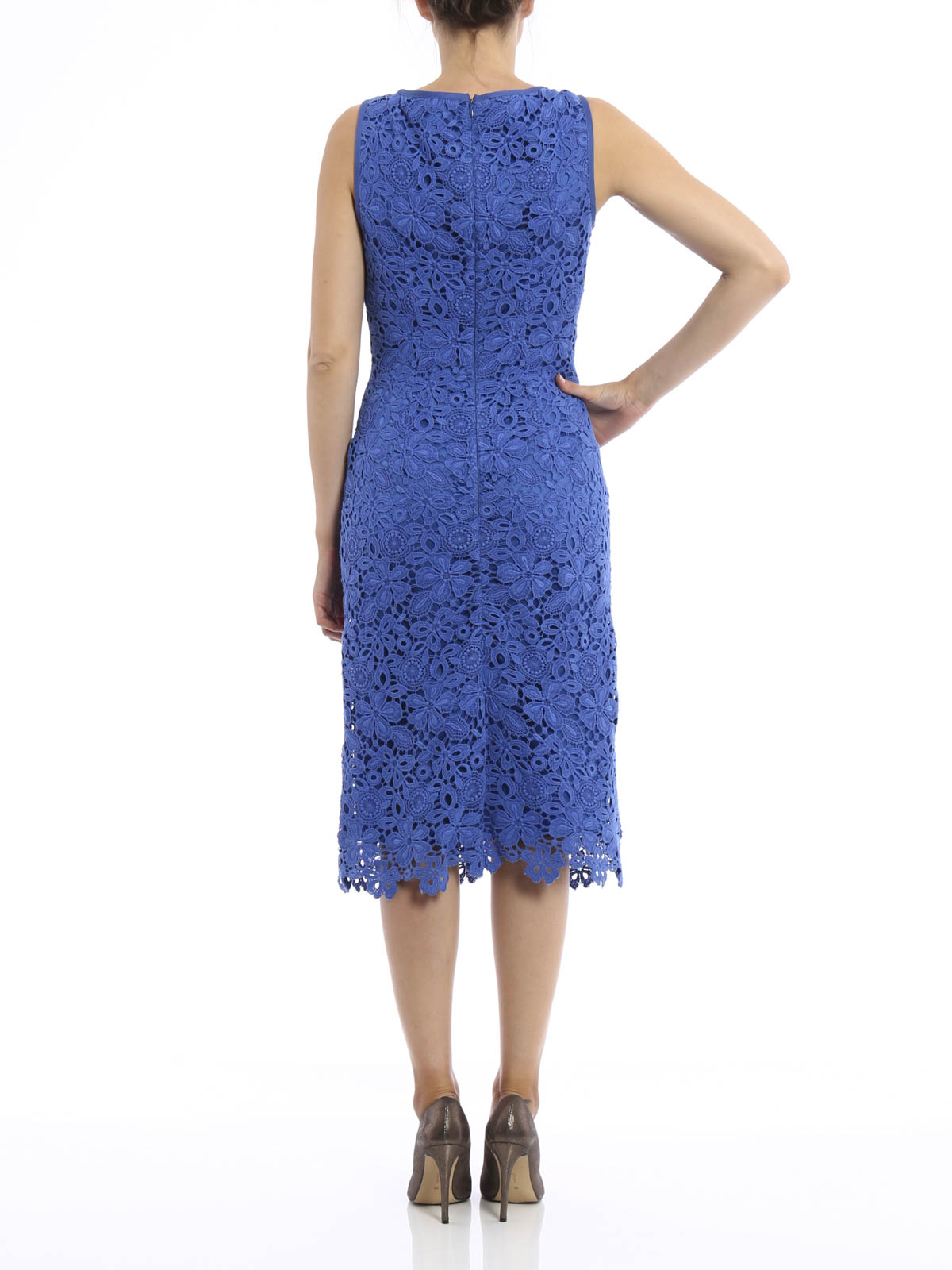 alberta ferretti blue lace dress Alberta Ferretti Lace sheath dress - Blue