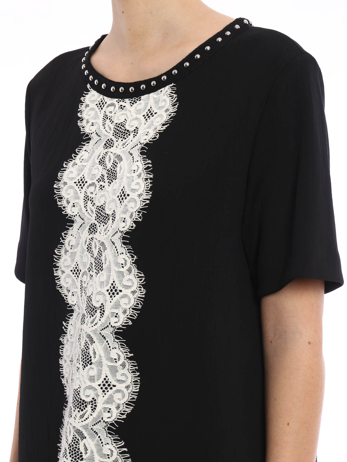 Lanvin Lace and stud detailed dress - Black|RWDR20592551P16