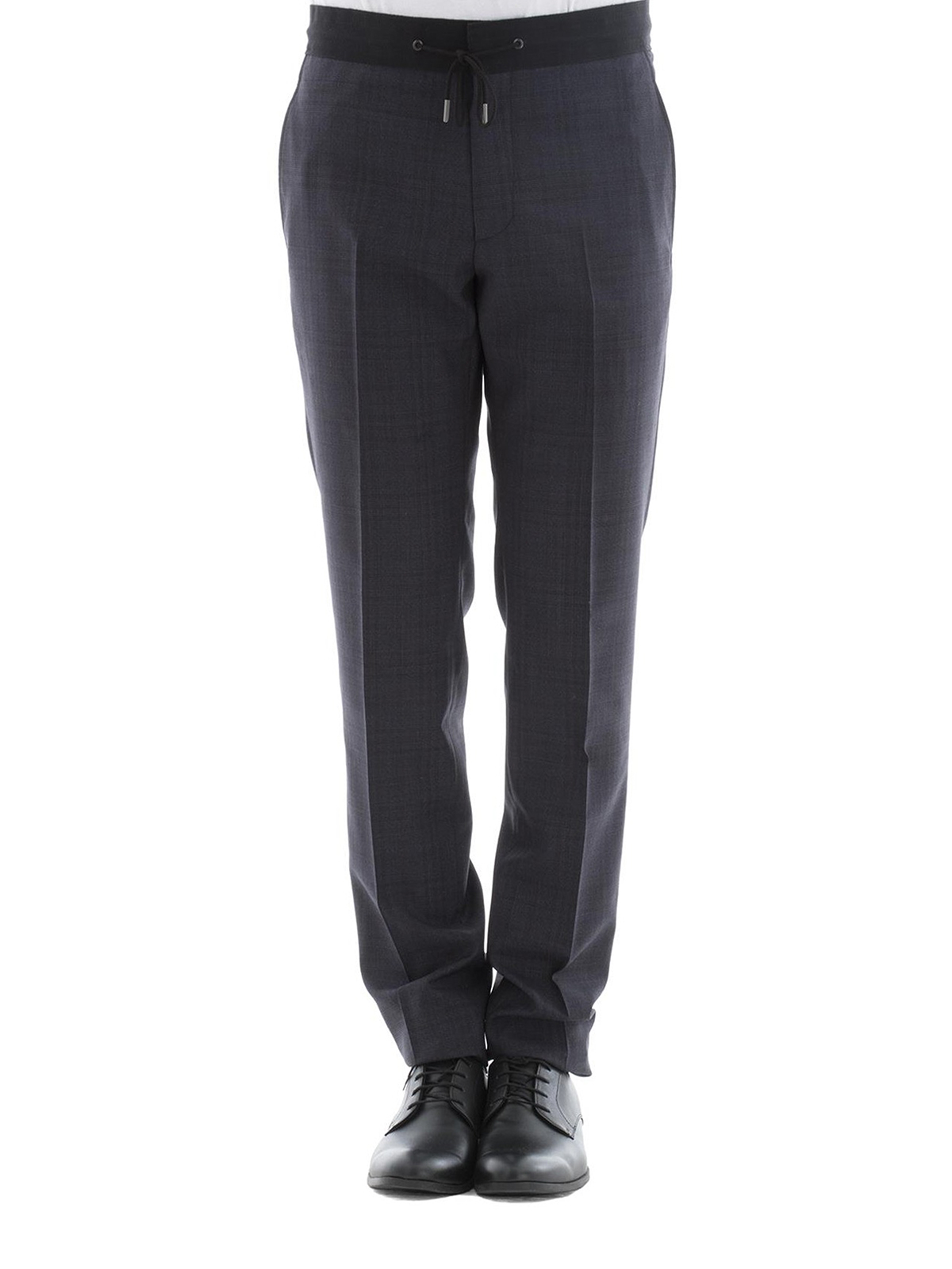 Casual trousers Lanvin   Check wool trousers with drawstring