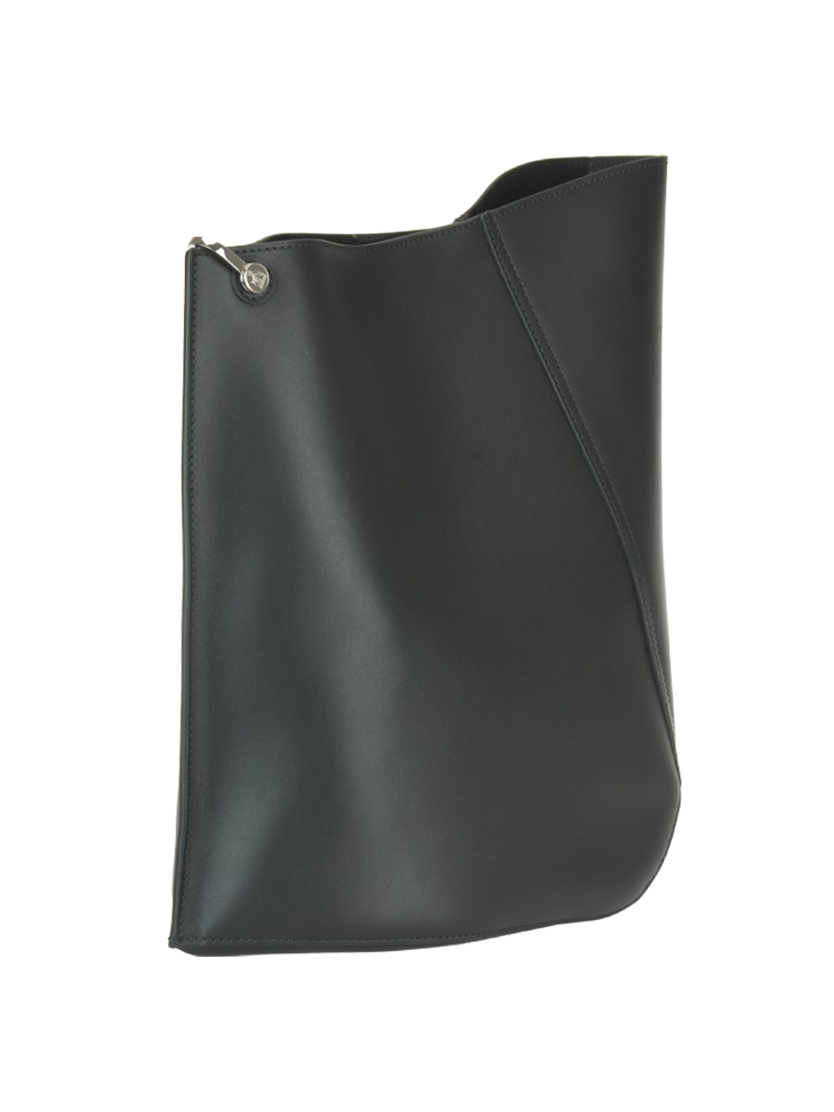 NEW Genuine Leather Black Bag / High Quality Tote Asymmetrical 