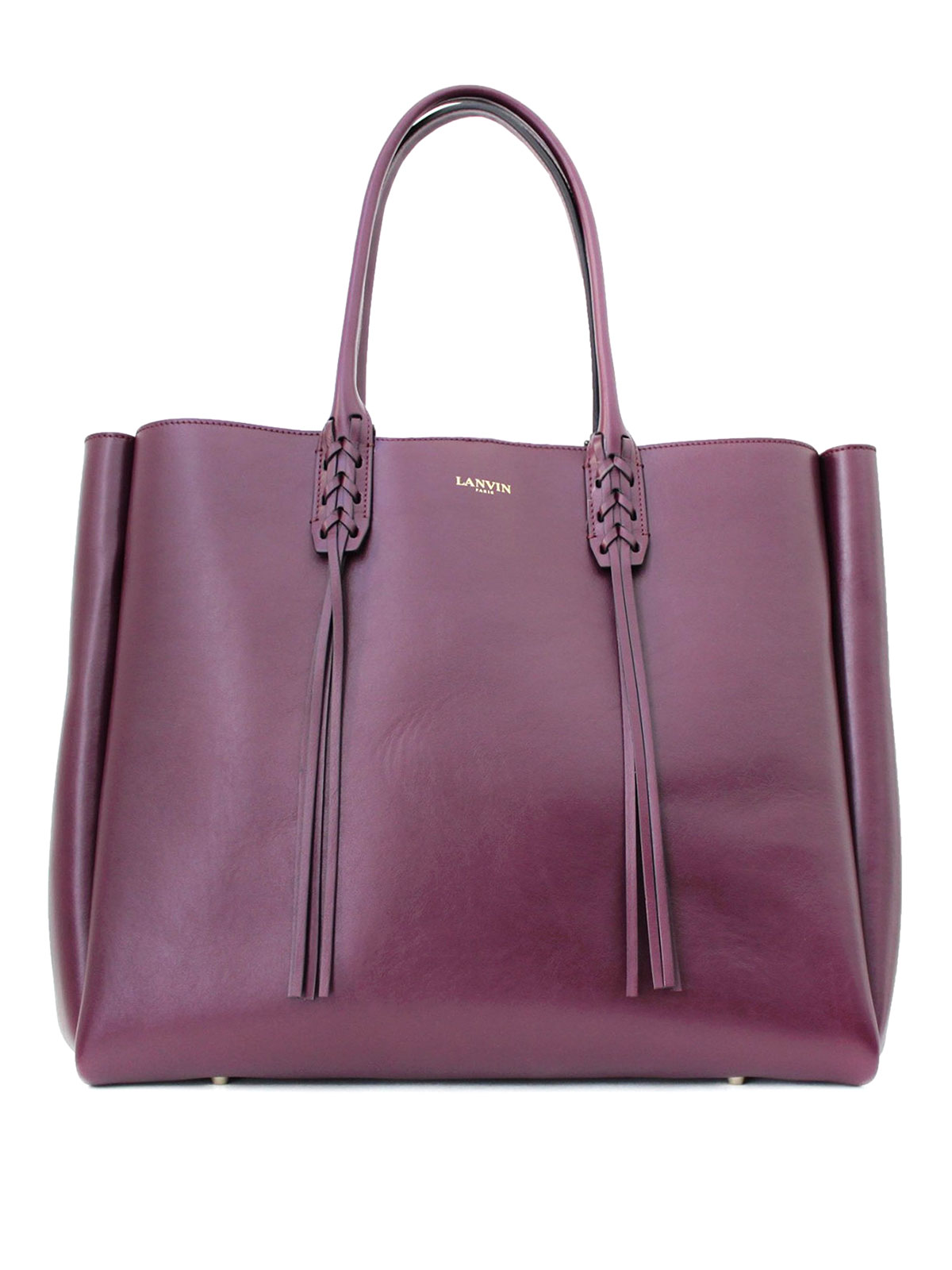 Lanvin Fringed handle tote bag - Purple|LWBGESS1NELAA15791