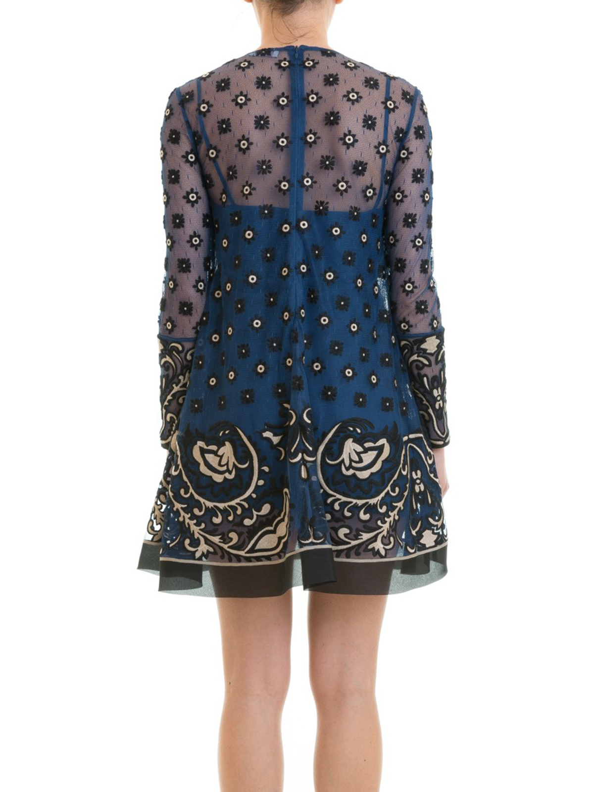 Valentino Red Layered point d'esprit mini dress | PR0VA09G3QFAK8