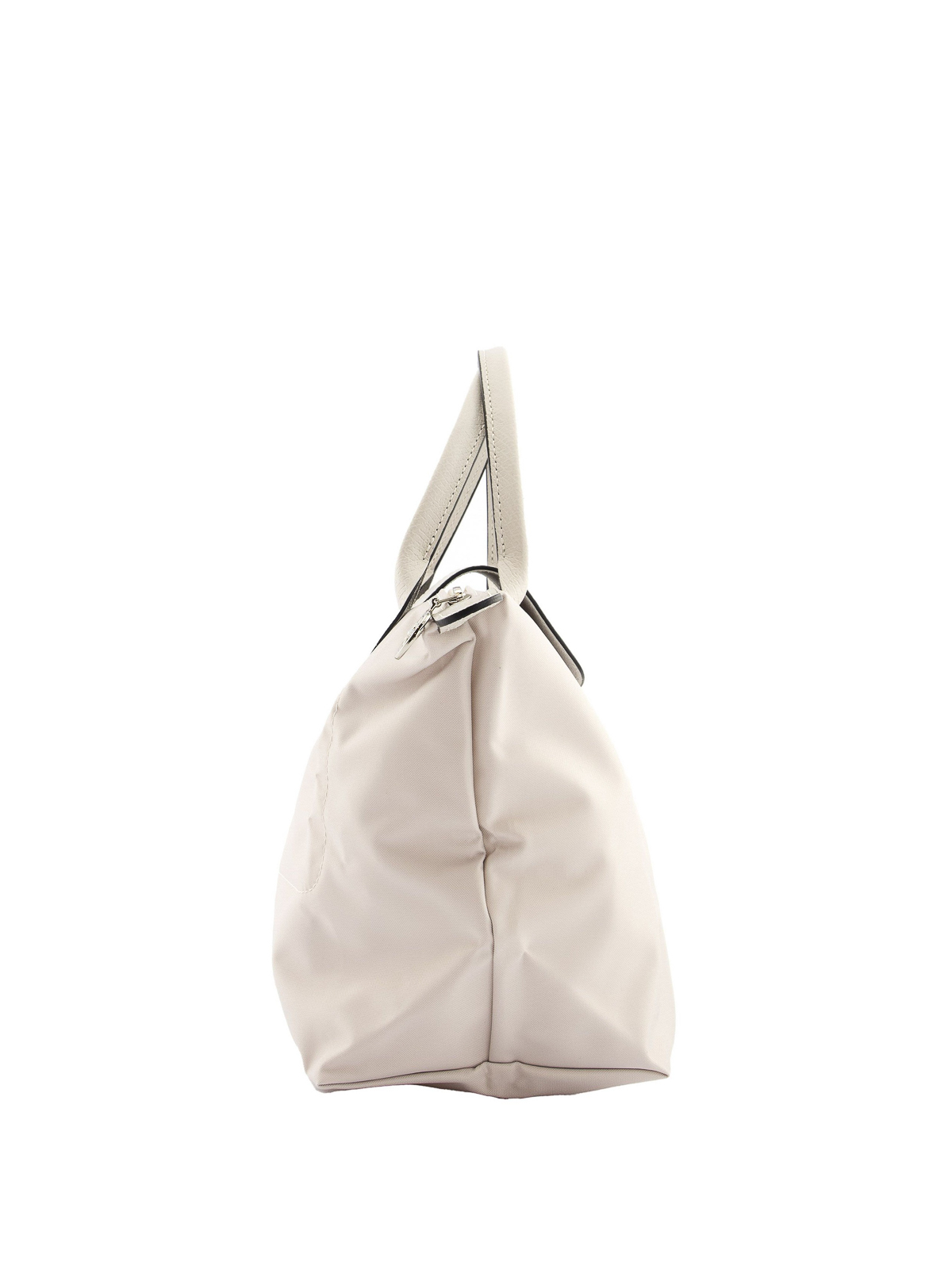 Longchamp Logo Embossed Bucket Bag In White