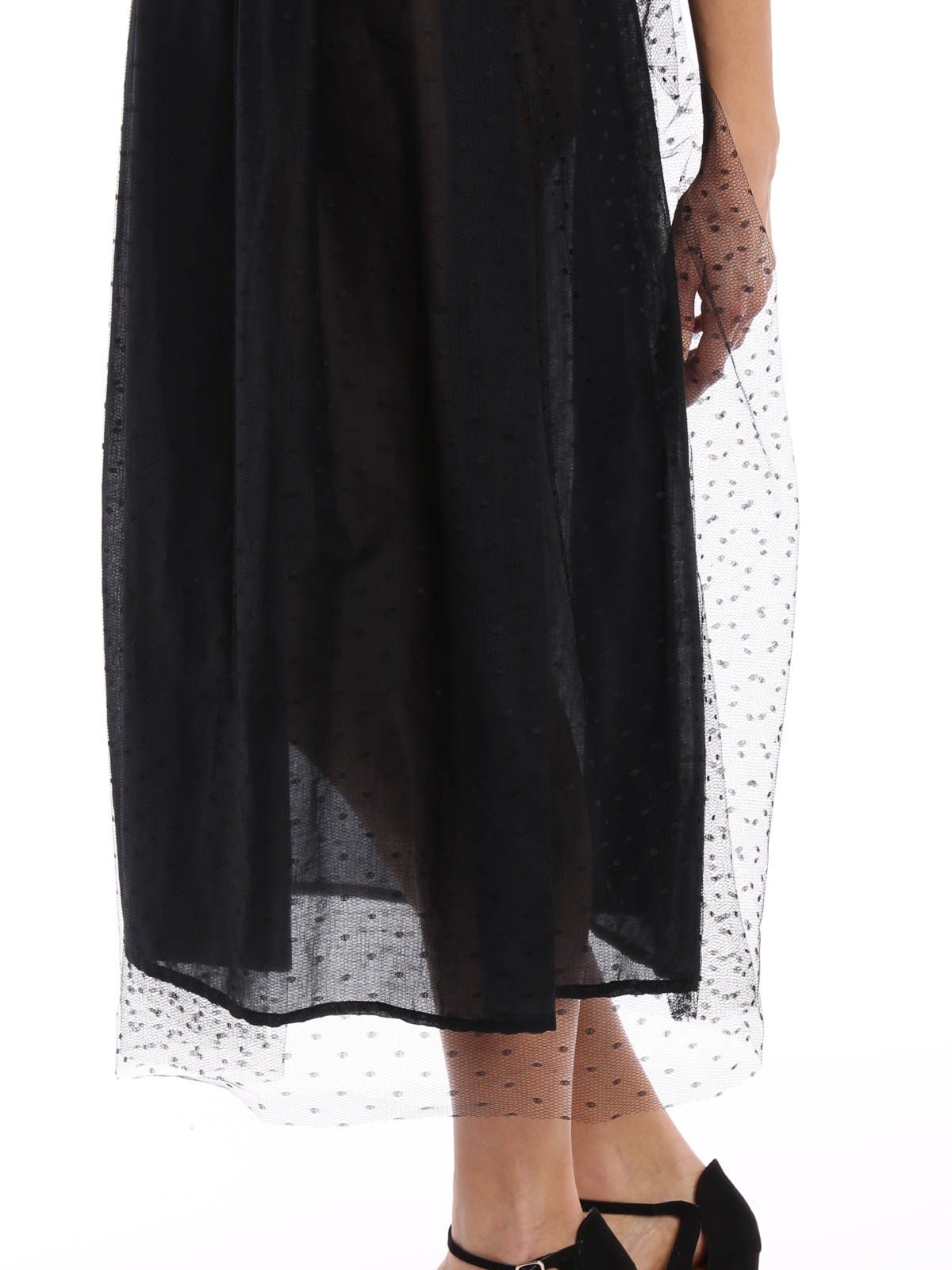 chinese dress ladies Vegan Leather Zipper Tube Tulle Dress