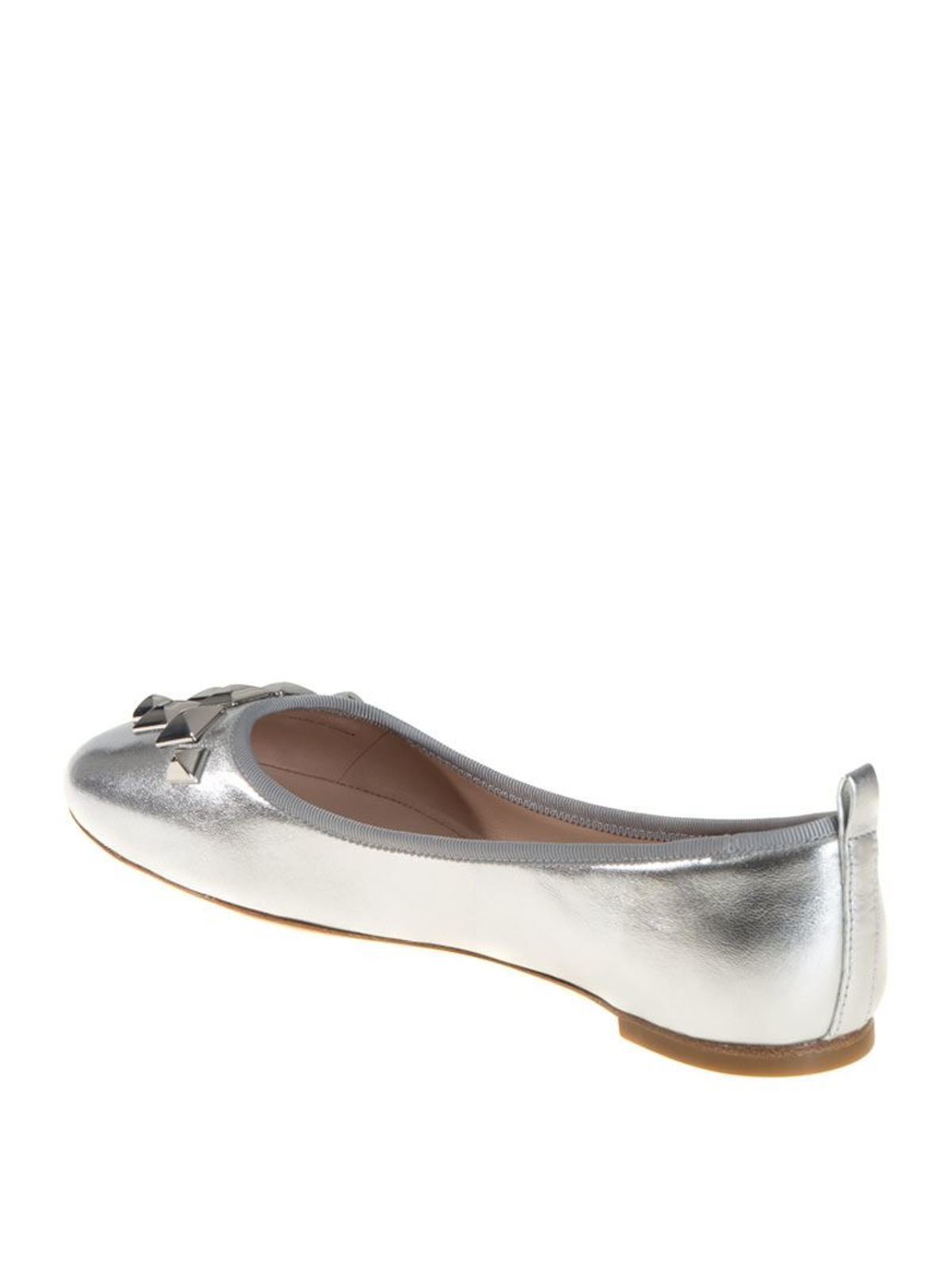 Shop Marc Jacobs Leather Ballerinas In Plata