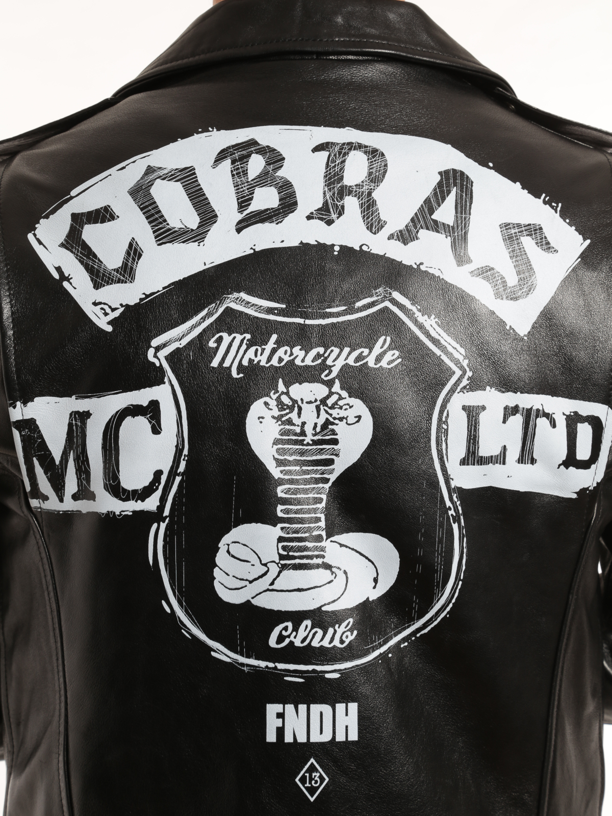 Alexander McQueen Snake-Embossed Leather Biker Jacket
