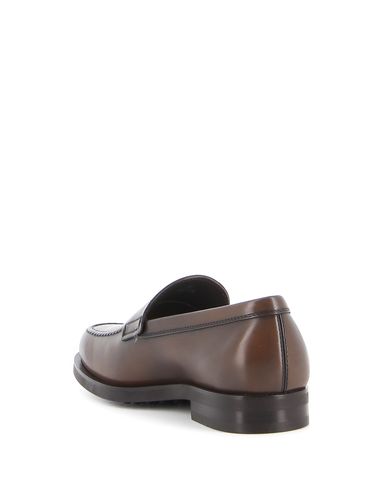 Shop Tod's Leather Formal Loafers In Marrón