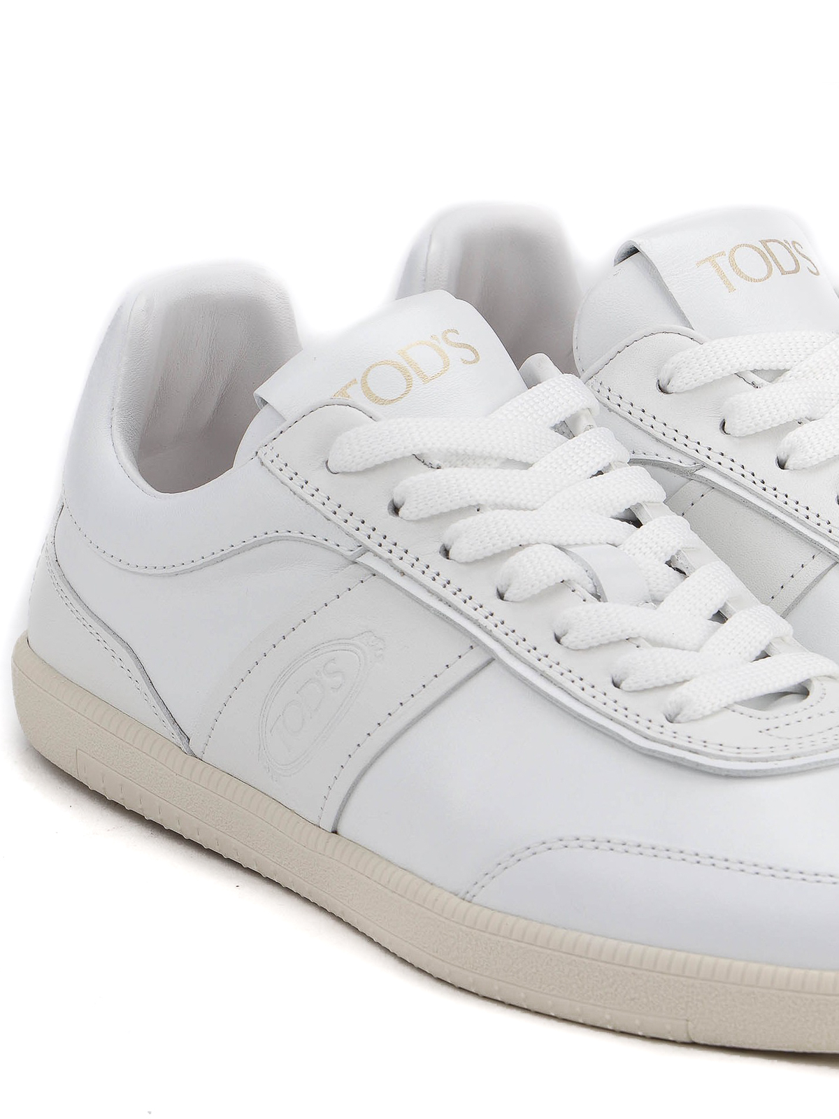 Shop Tod's Leather Lace-up Sneakers In White