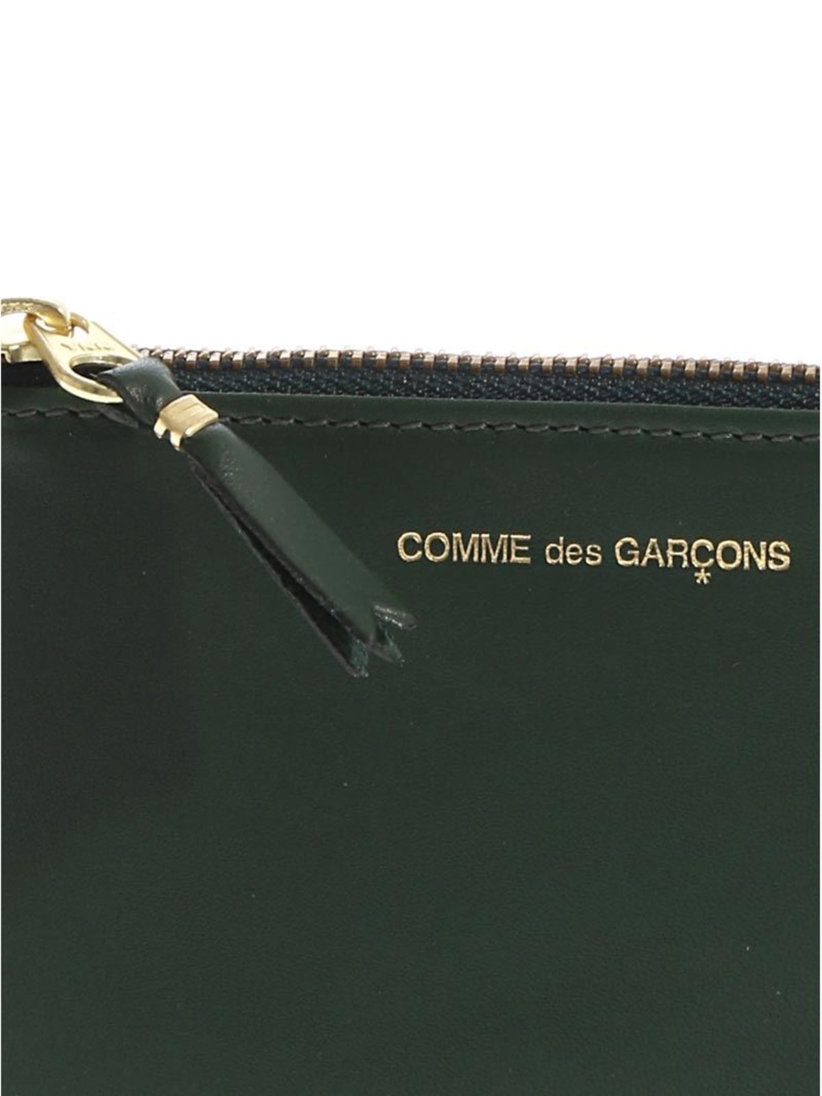 Shop Comme Des Garçons Leather Purse In Green