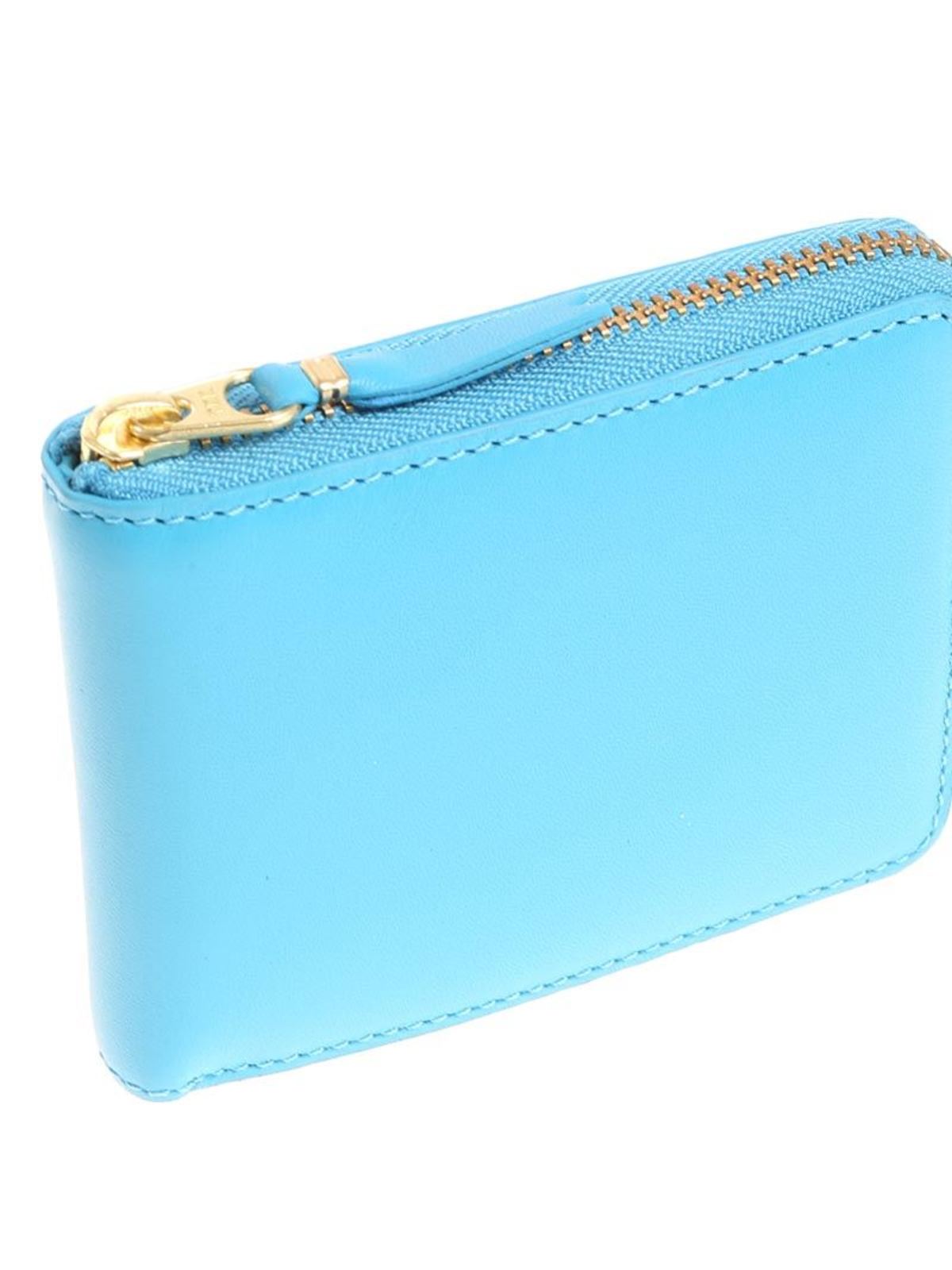 Shop Comme Des Garçons Light Blue Leather Wallet