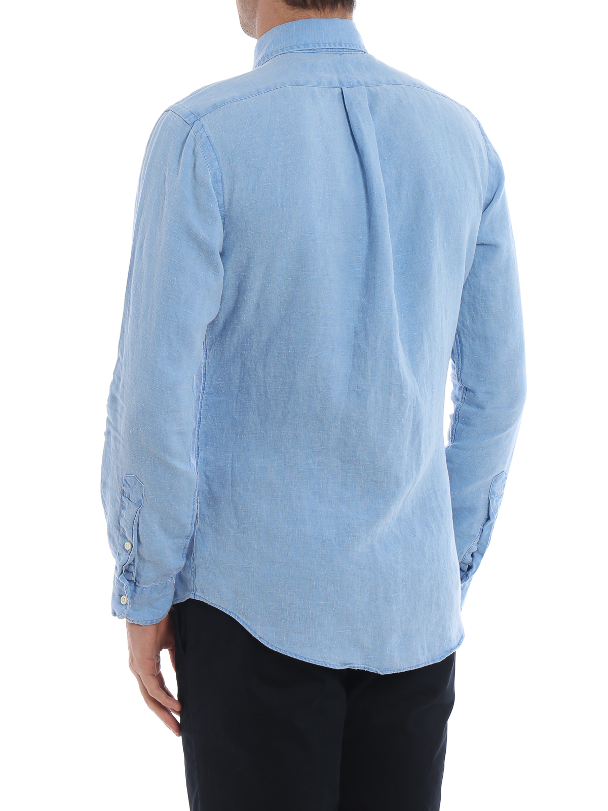 Polo Ralph Lauren Light blue linen b/d shirt - Men|710744906009