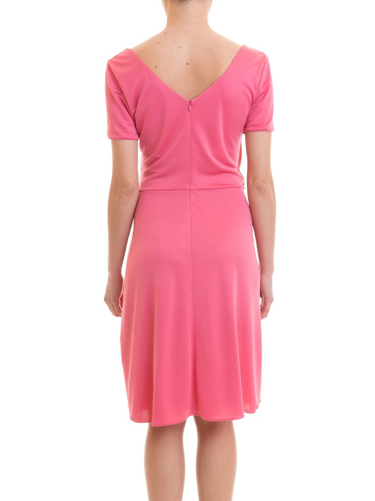 Knee length dresses Emporio Armani Light crepe draped pink dress 3Z2A6Q2JJ8Z0316