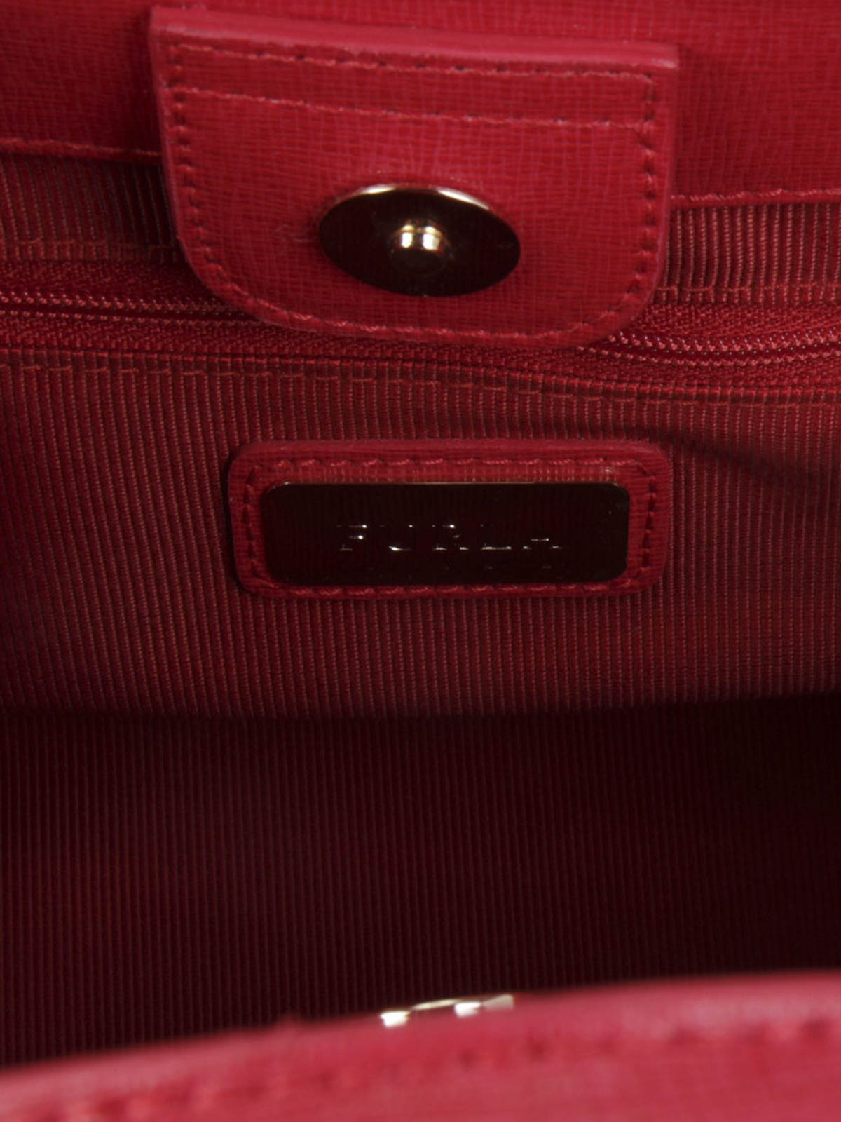 【新品未使用】FURLA LINDA MINI FURLA Linda Mini Tote Gray Leather Handbag A4 Size Authentic