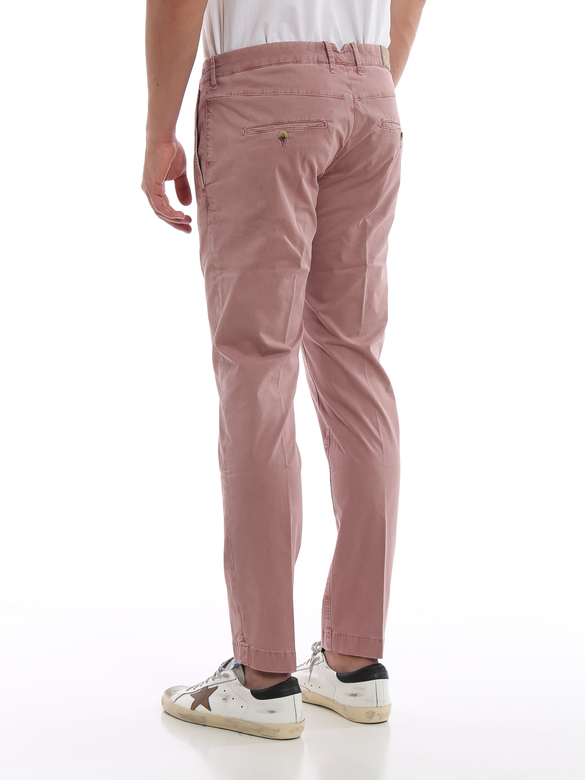 Shop Jacob Cohen Lion Pink Chino Trousers