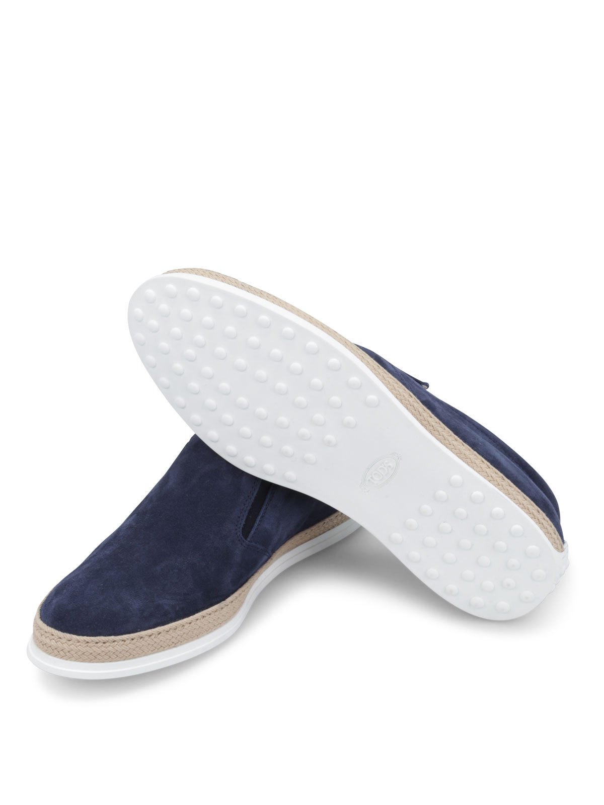 Shop Tod's Suede Slippers In Azul