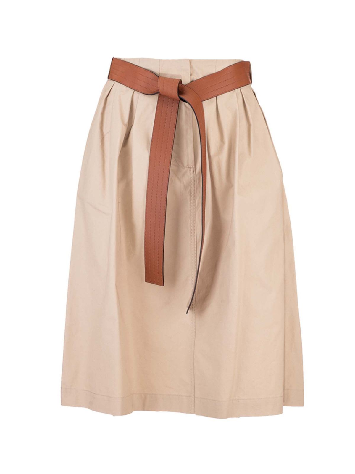 Loewe Beige skirt with leather belt - Beige | S359344XCA2140