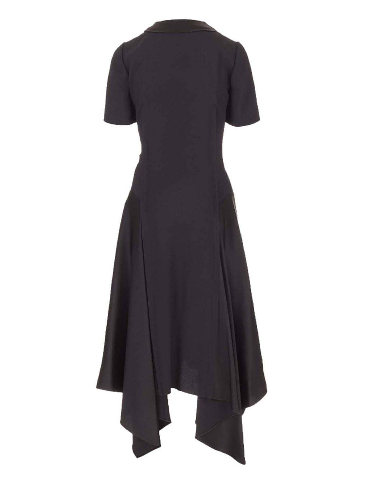Loewe Asymmetric wrap midi dress in black