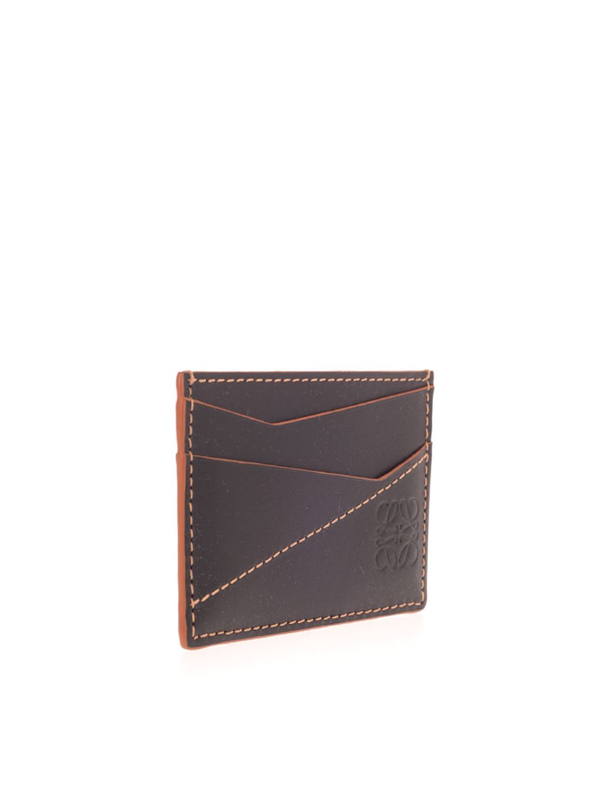 Wallets & purses Loewe - Puzzle stitching card holder in black