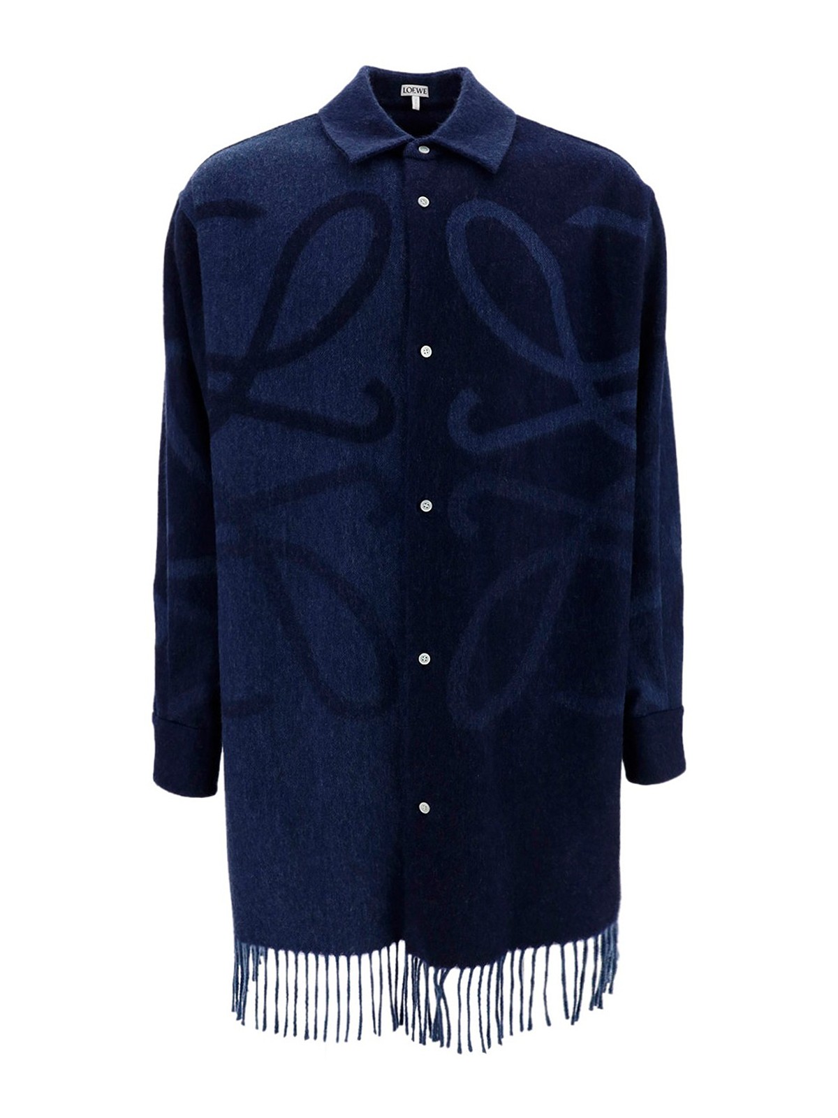 پیراهن Loewe - Wool-blend fringed shirt - H526Y05W085190 | THEBS