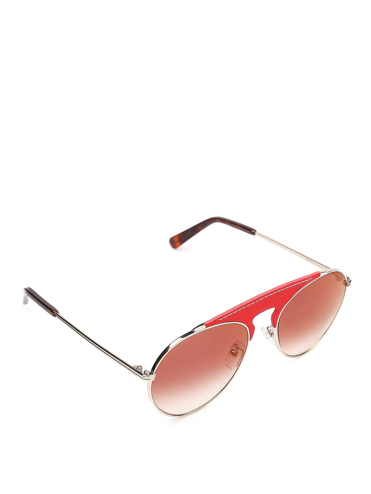 LOEWE Red Leather Sunglasses Tortoise 
Plastic/Metal‎ Women LOEWE Inflated Rectangular Sunglasses | H. Lorenzo main image 2