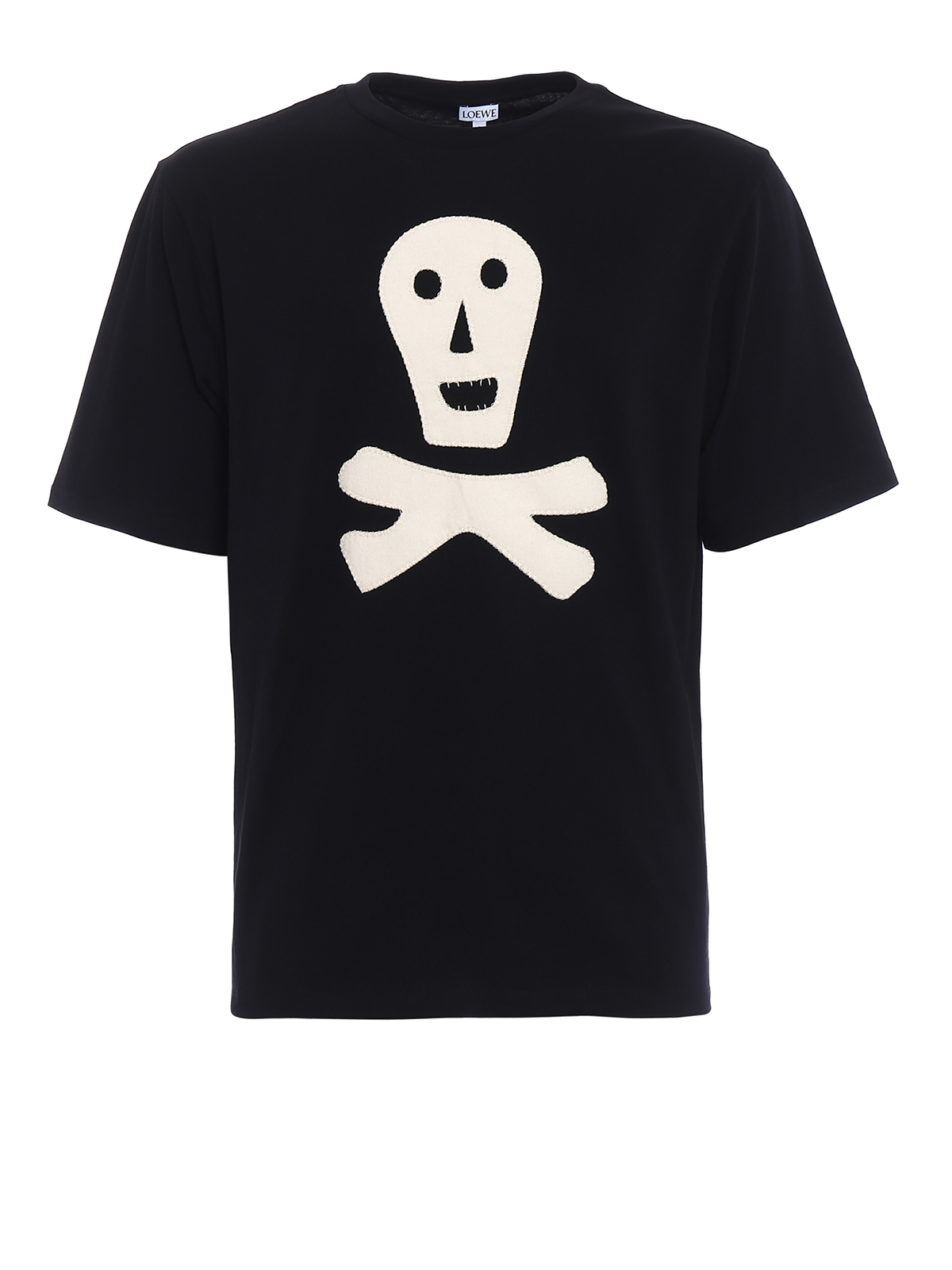 Loewe Contrasting skull black T-shirt - Black | H6189440CR1100