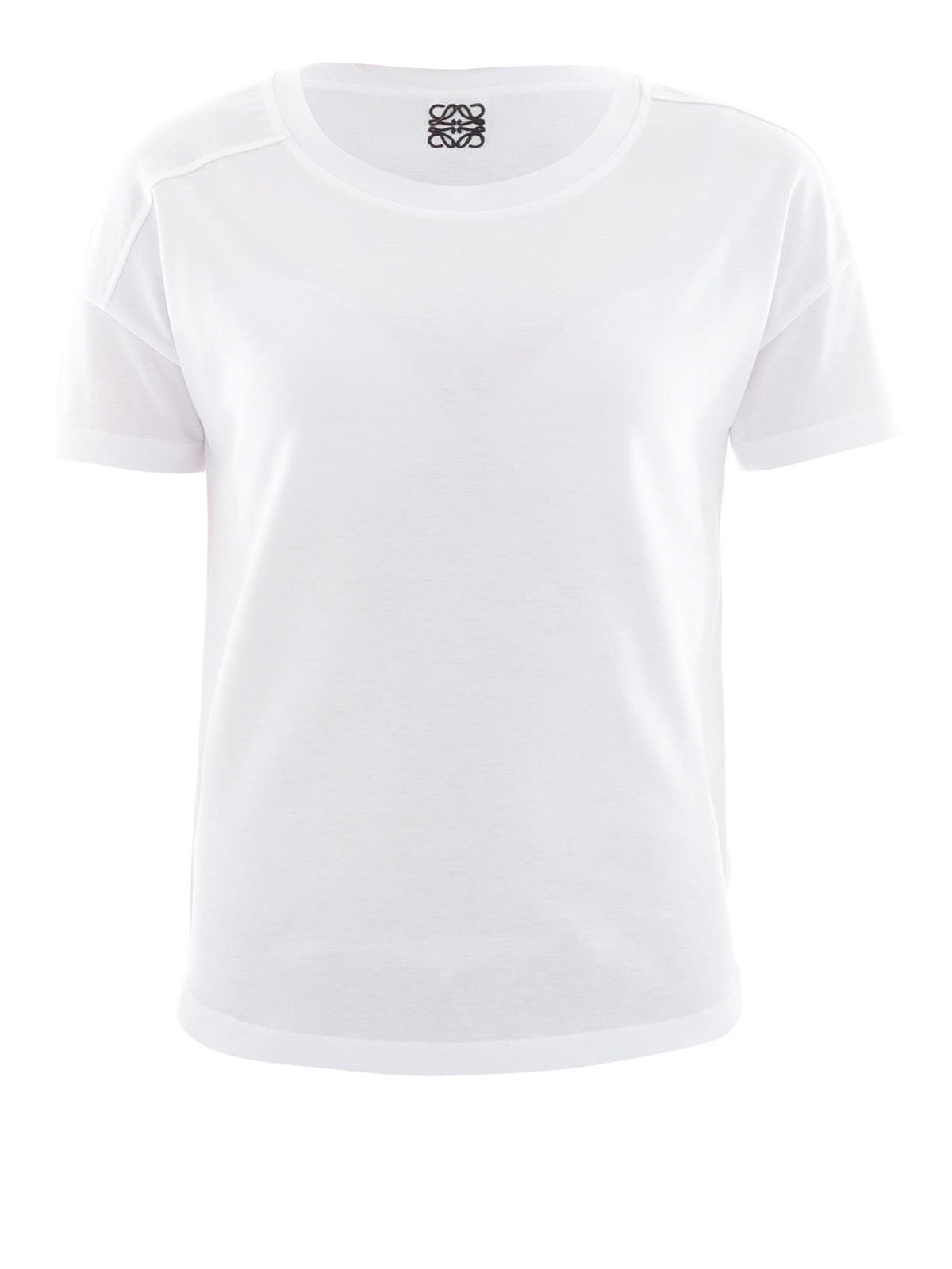 Loewe T-shirt with yoke logo embroidery - White | S6189270CR2100