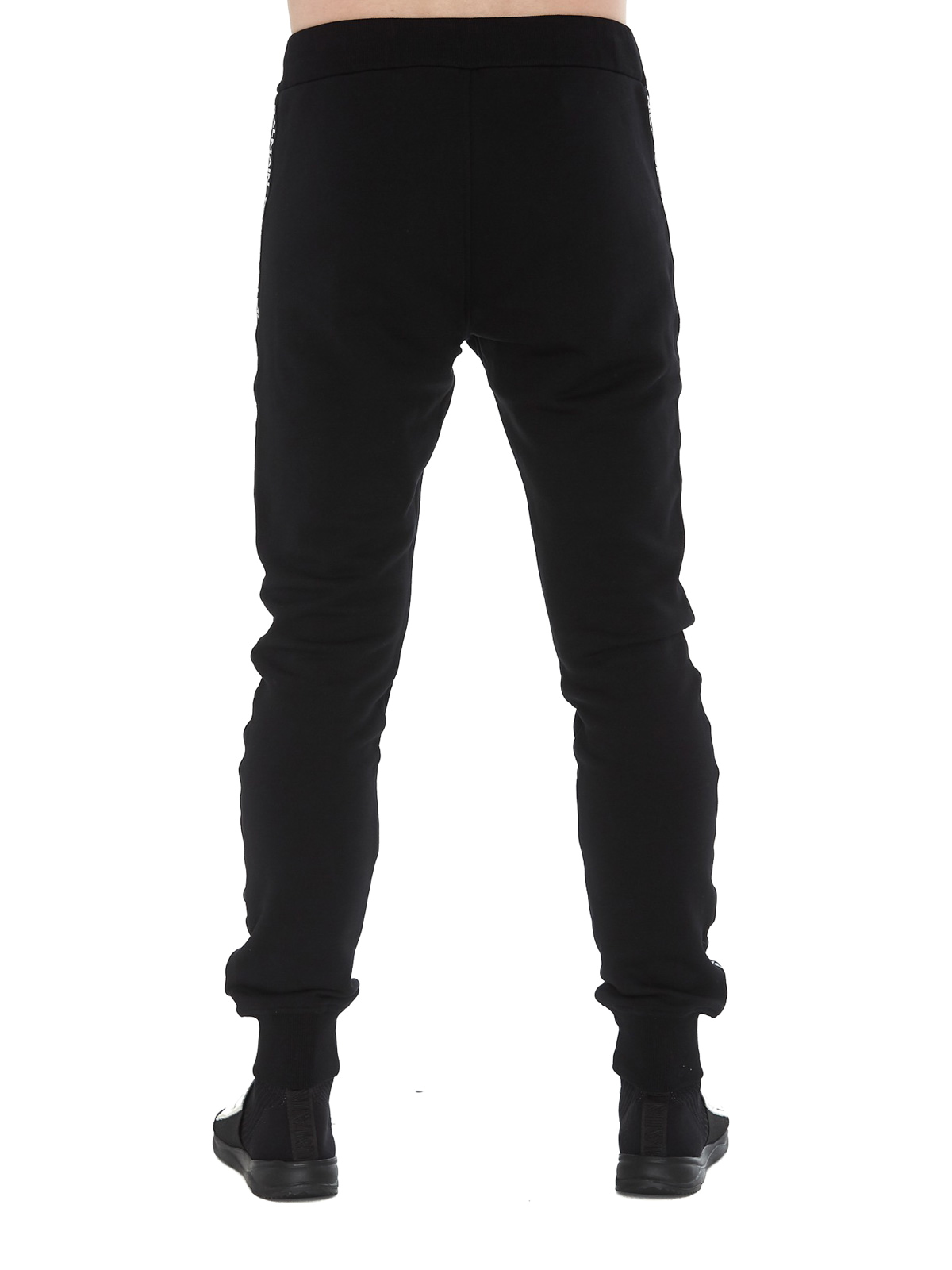 Balmain Logo band black joggers - Black - Men | SH15631Z3030PA
