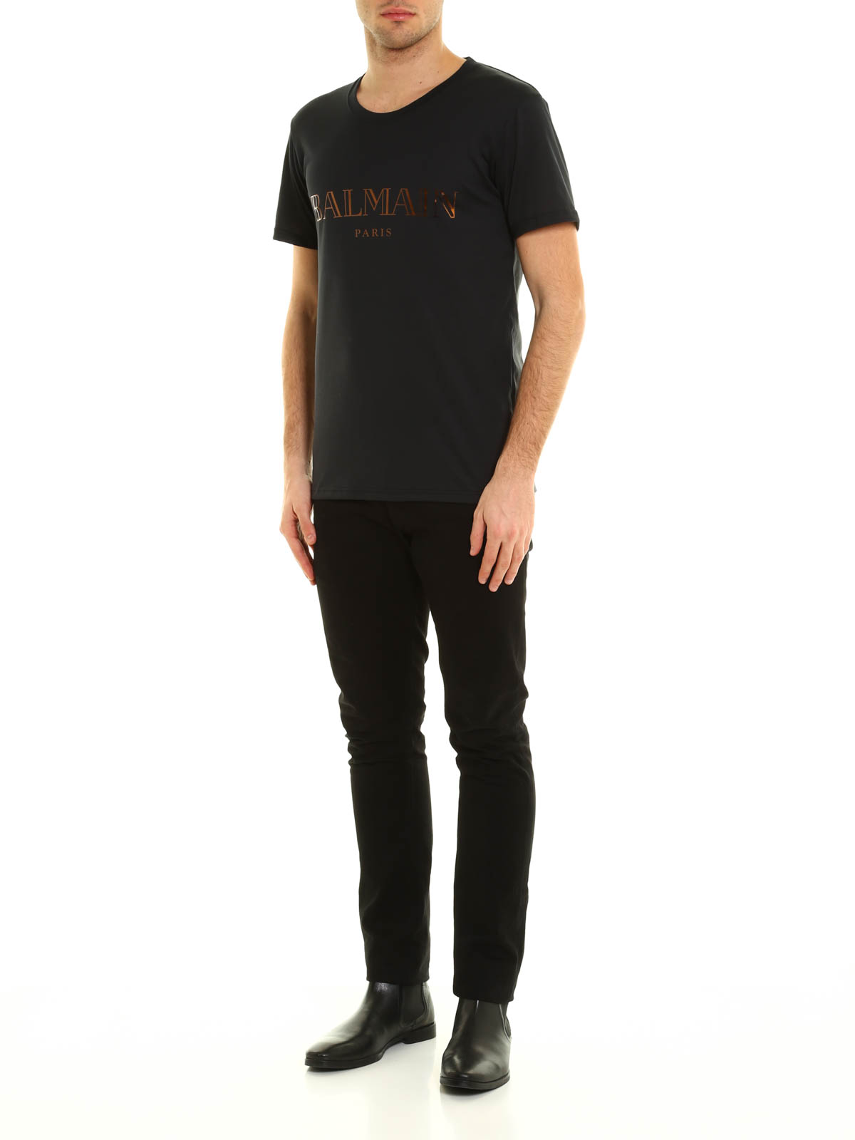 T shirts Balmain Logo Lettering Jersey T shirt S7H8601I312M176 t-shirts-balmain-logo-lettering-jersey-t-shirt-s7h8601i312m176