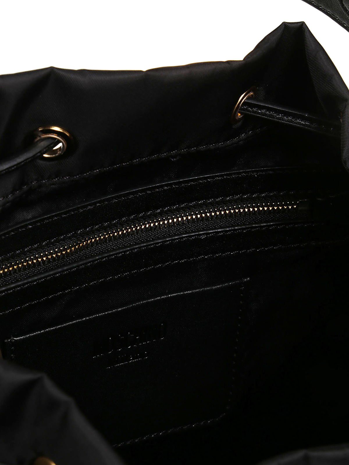 Moschino Logo lettering nylon bucket bag - Black | 740782021555