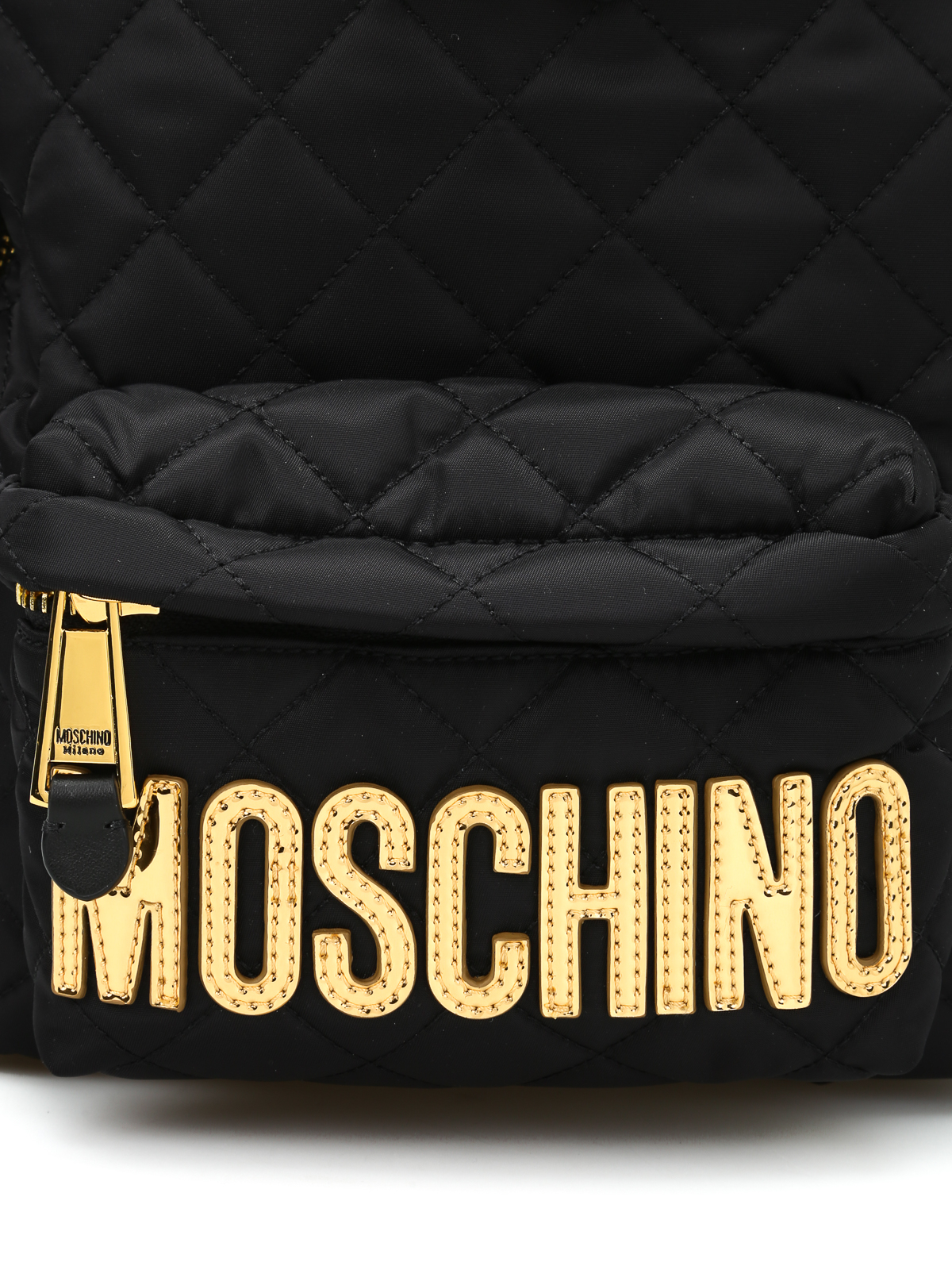 Shop Moschino Logo Lettering Quilted Backpack In Negro