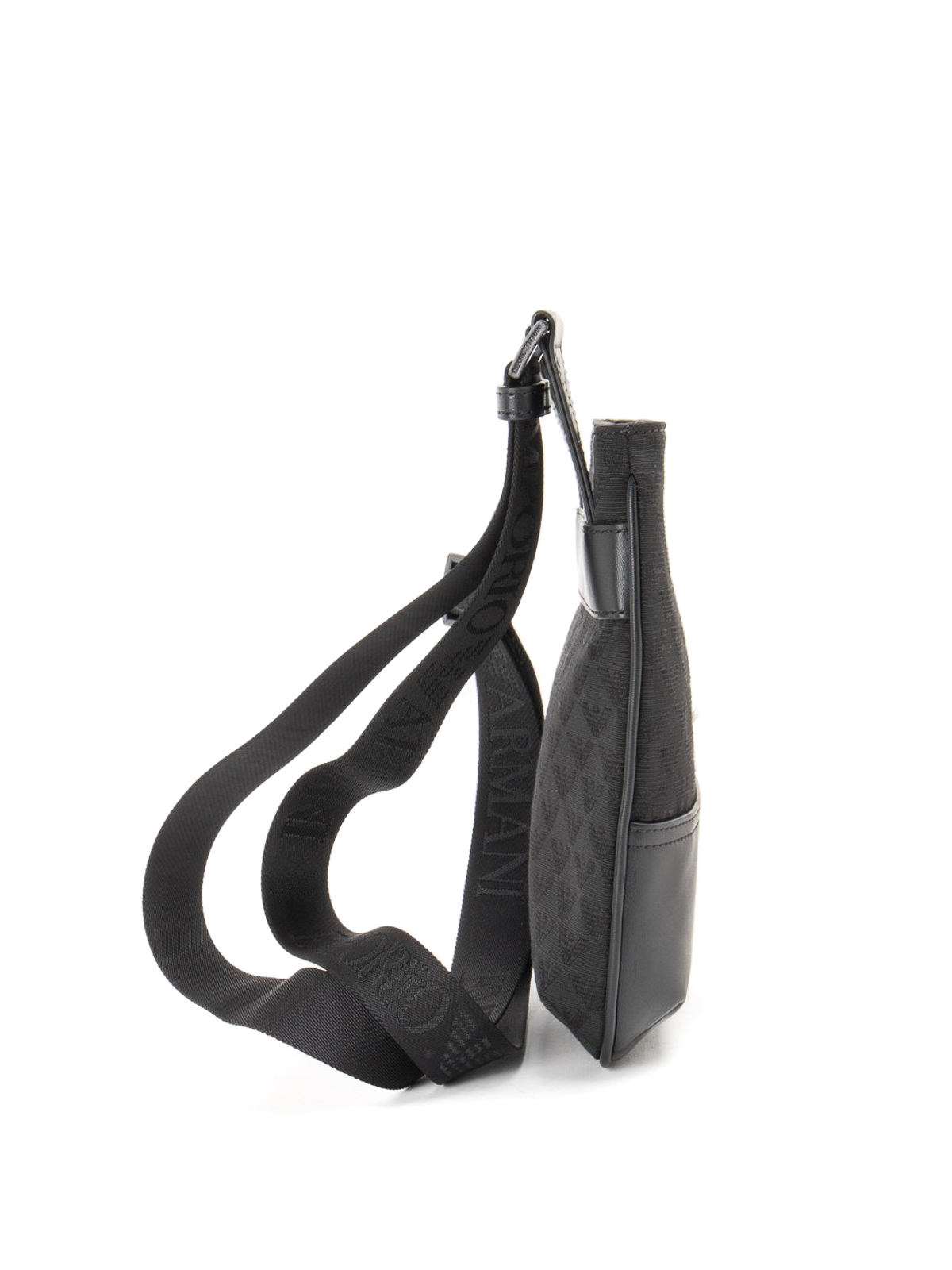EMPORIO ARMANI: one-shoulder bag in jacquard fabric - Black  Emporio Armani  shoulder bag Y4O419Y022V online at