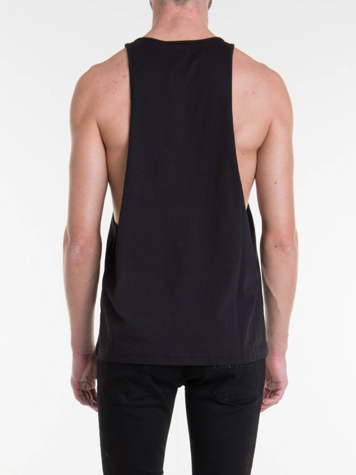VERSACE JEANS COUTURE  タンクトップ Baroque Buckle Ribbed Tank Top White,Print | VERSACE US