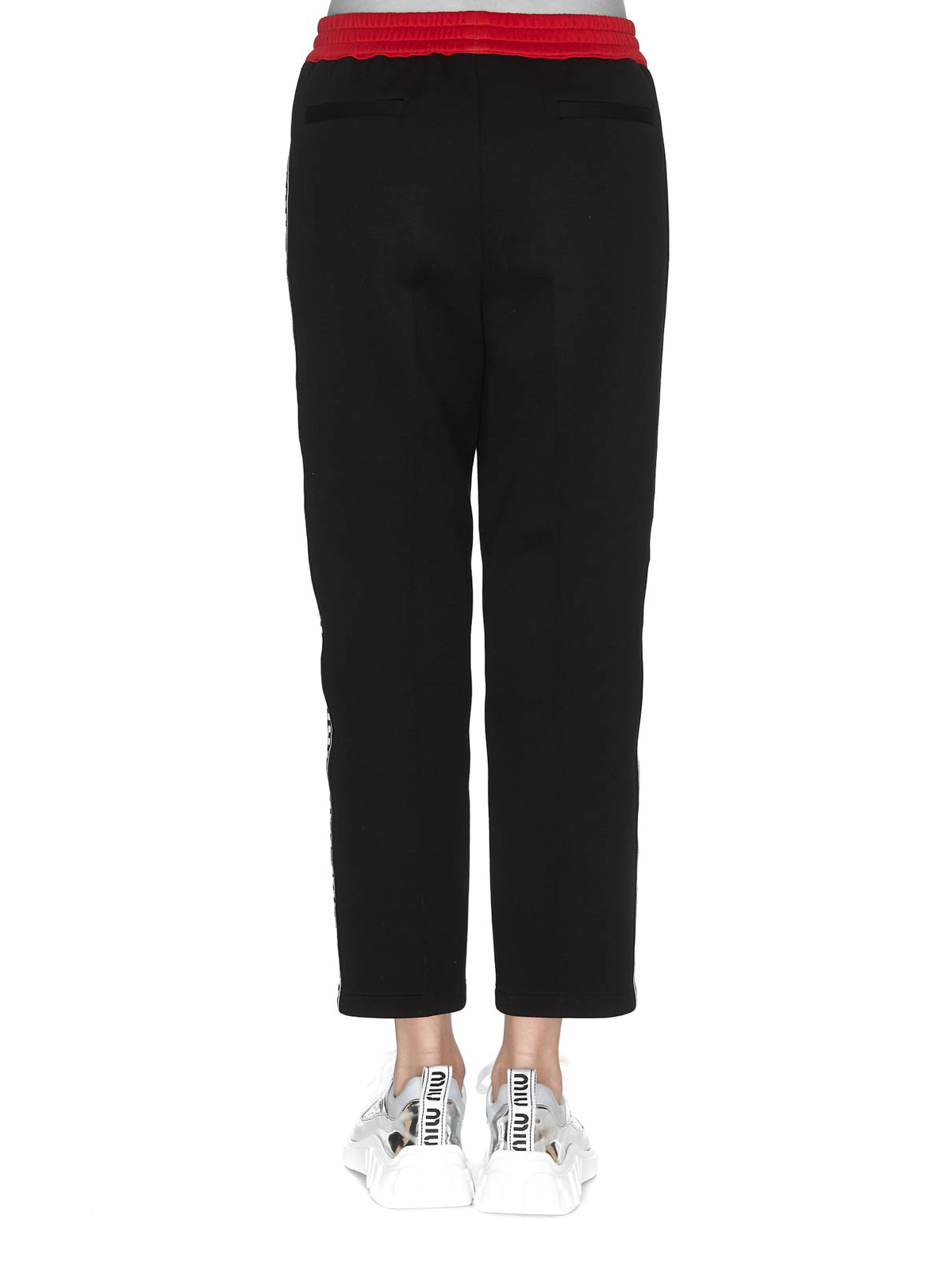 Tracksuit bottoms Miu Miu - Logo stripe tracksuit bottoms