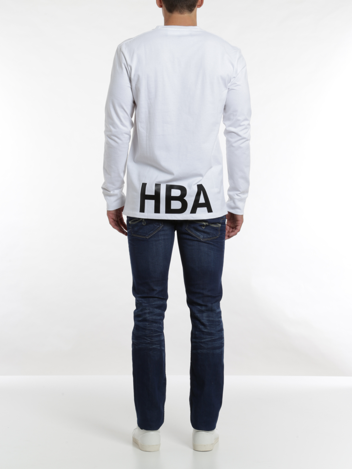 トップス HOOD BY AIR/LS shirt Hood by Air Long sleeved printed cotton T-shirt