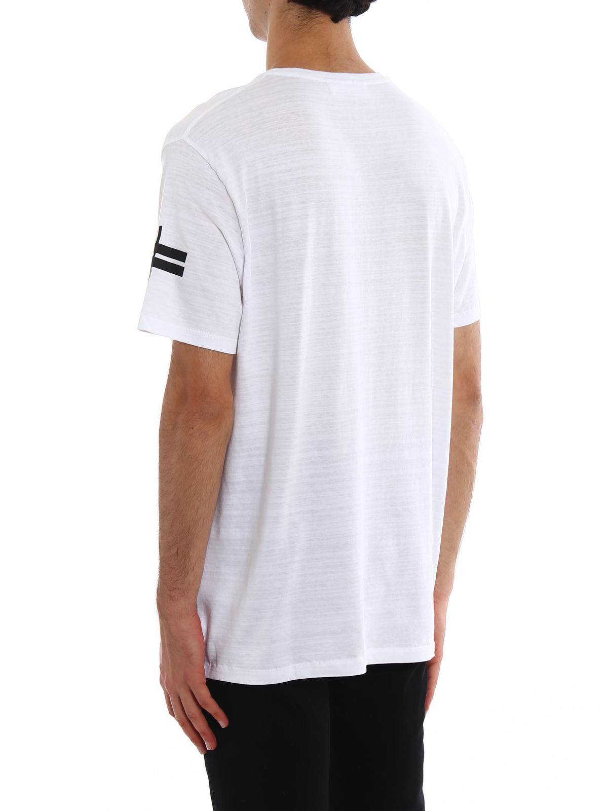 Shop Neil Barrett Loose Regular Cotton T-shirt In White