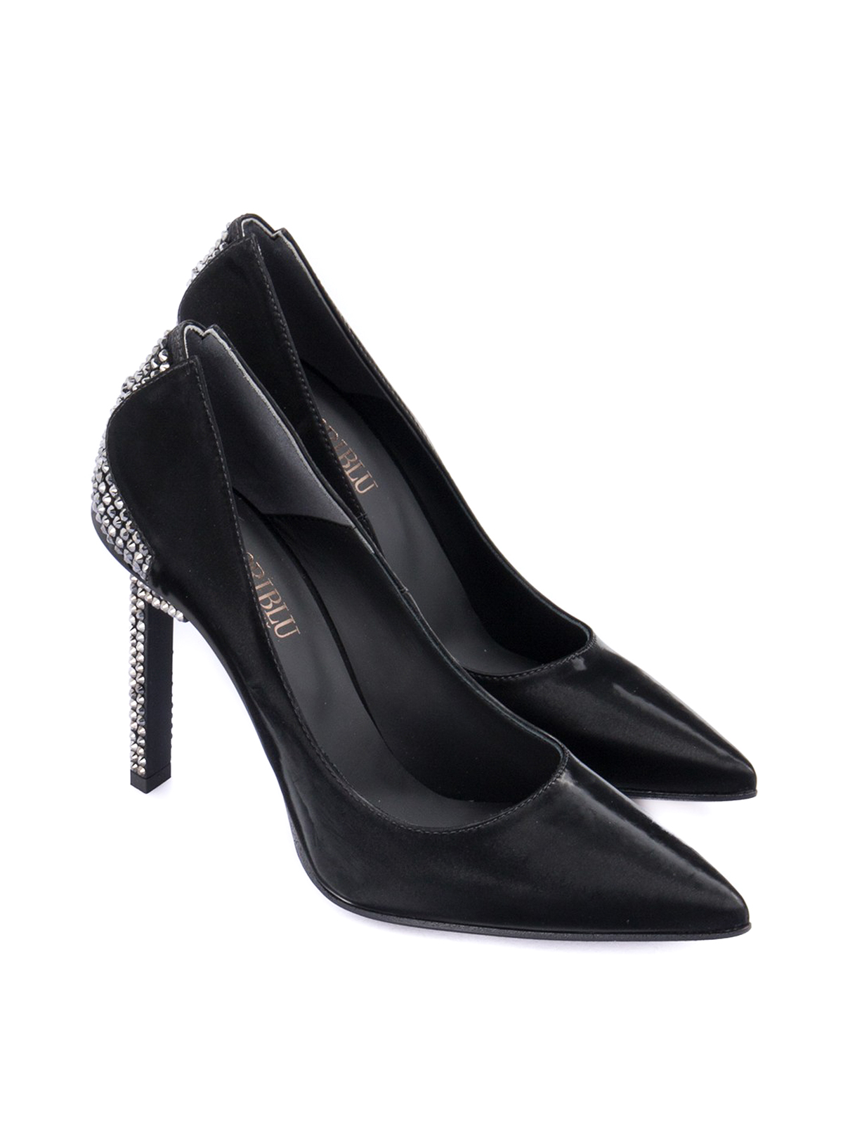 Shop Loriblu Strass Heel Court Shoes In Negro