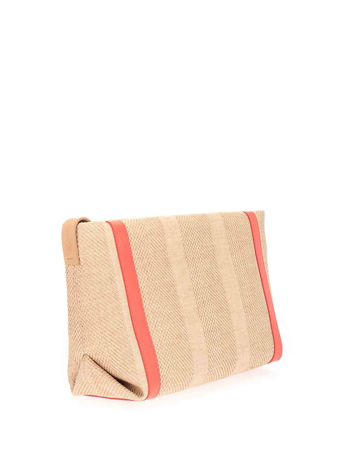 Clutches Loro Piana - Fabric clutch bag in Natural and Sunrise colo -  FAL6394F2D6