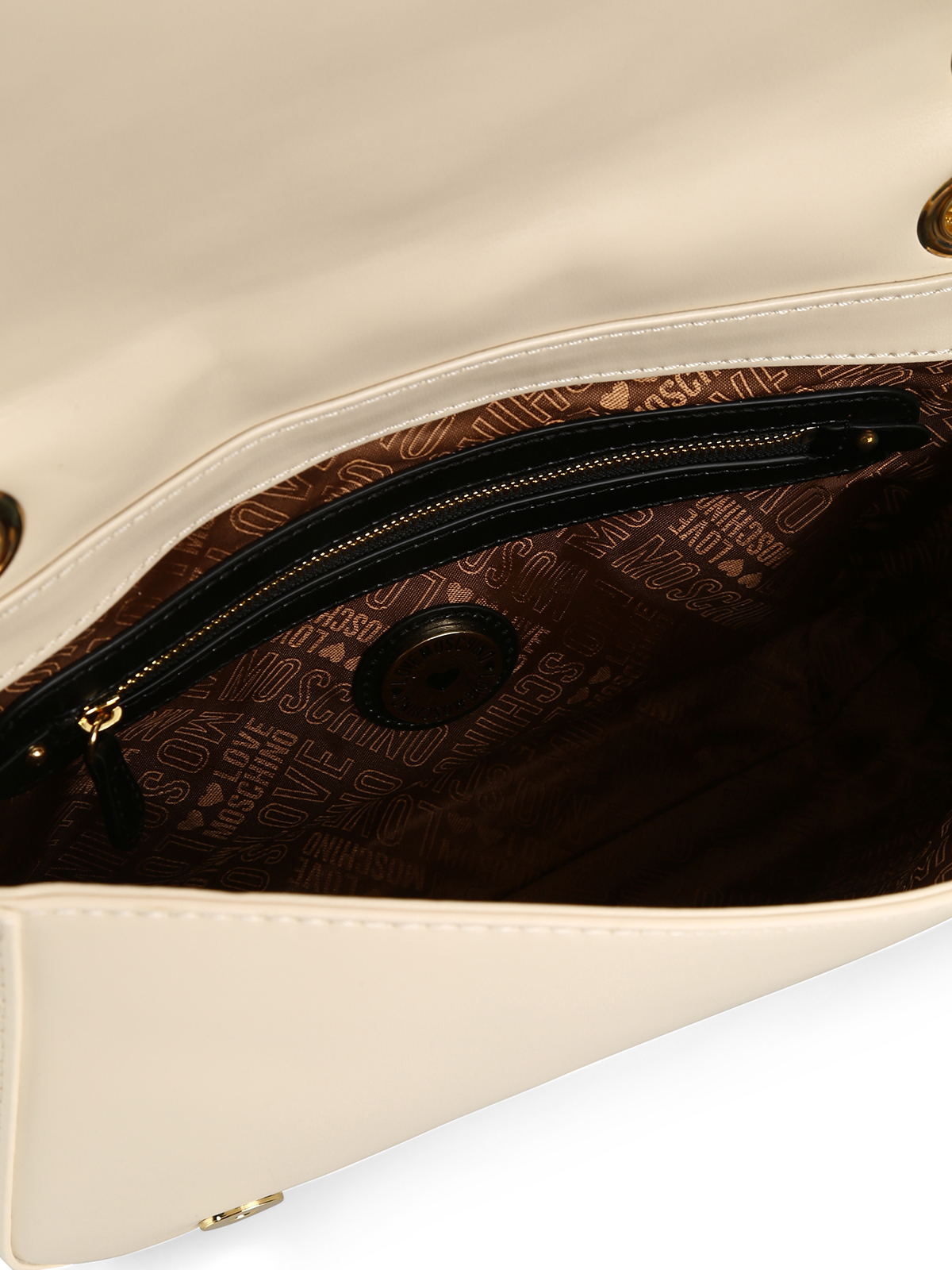 Love Moschino Quilted nappa effect ivory shoulder bag|JC4003PP17LA0110