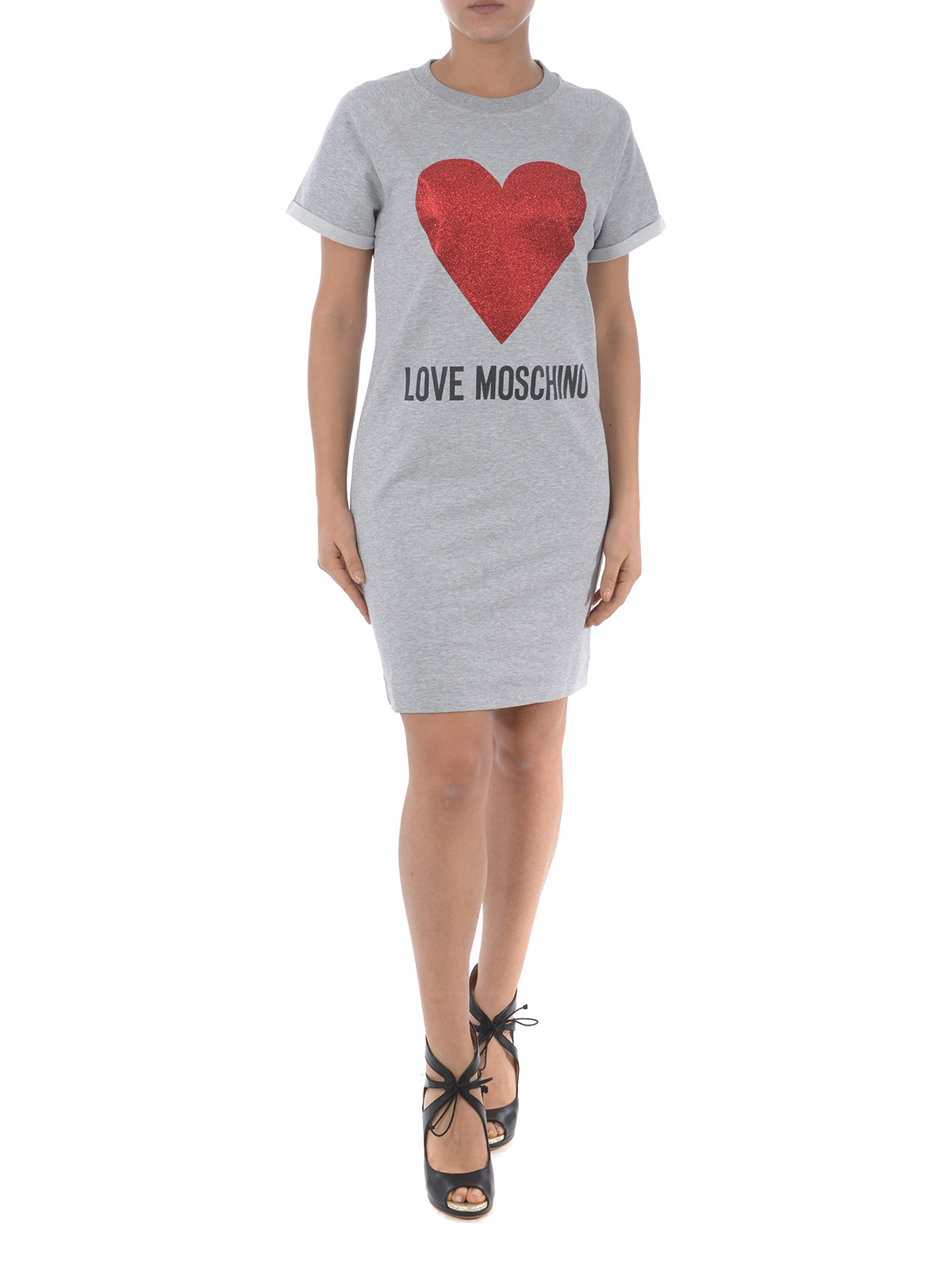 Love moschino glitter discount heart t-shirt dress