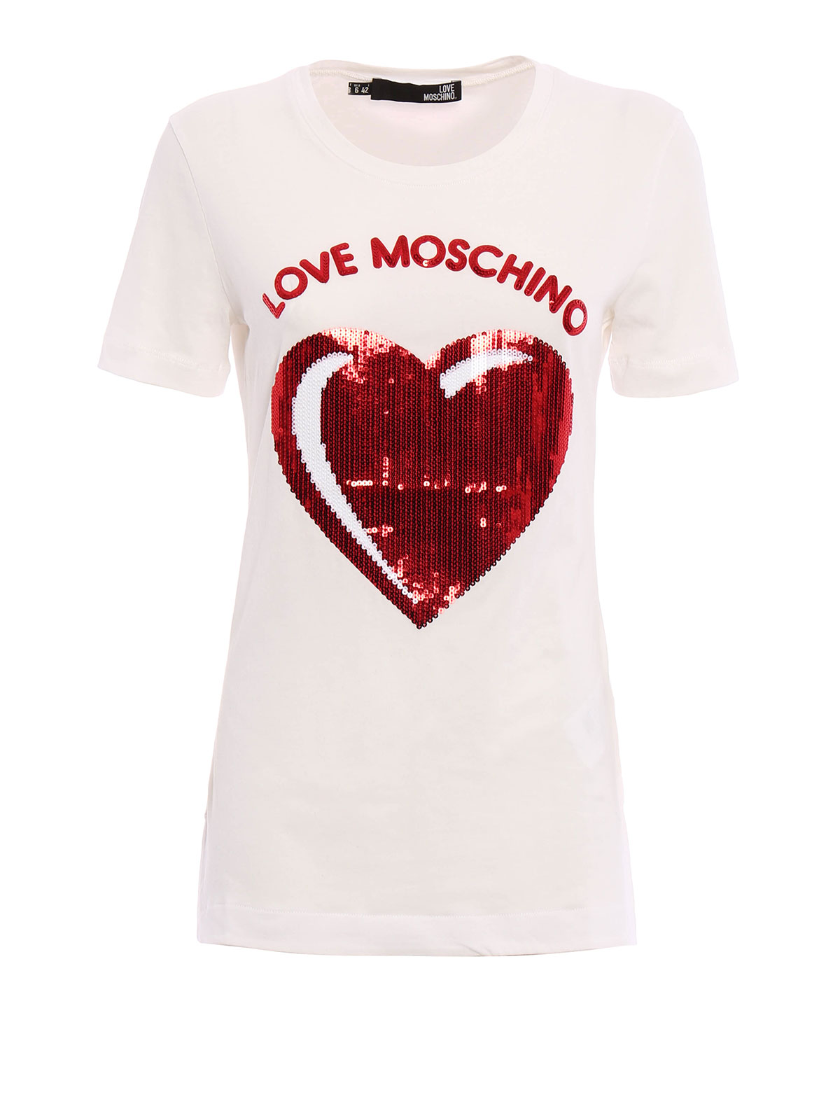 Love moschino sequin discount heart t shirt