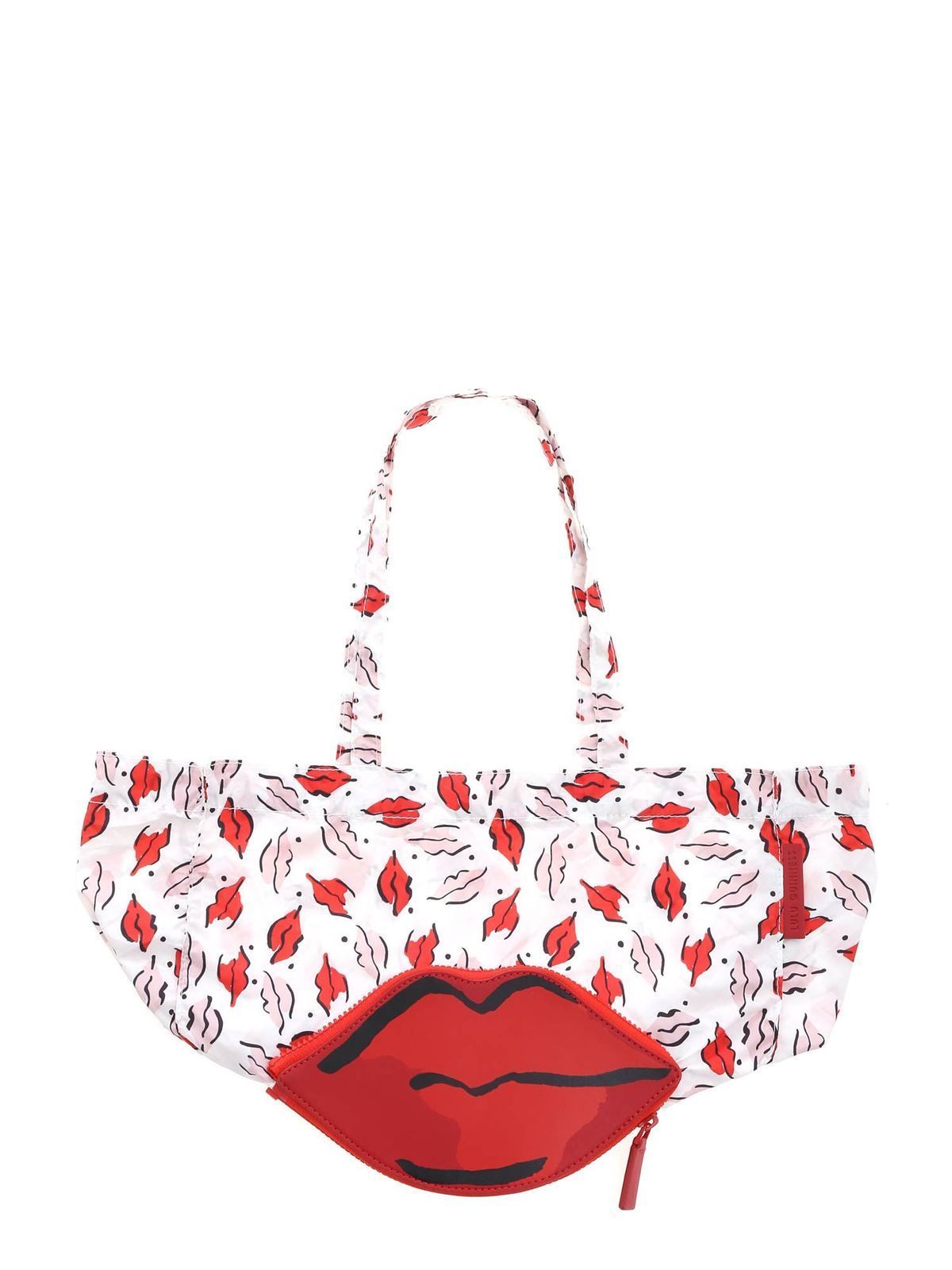 Shop Lulu Guinness Beauty Spot Bag In White Red
