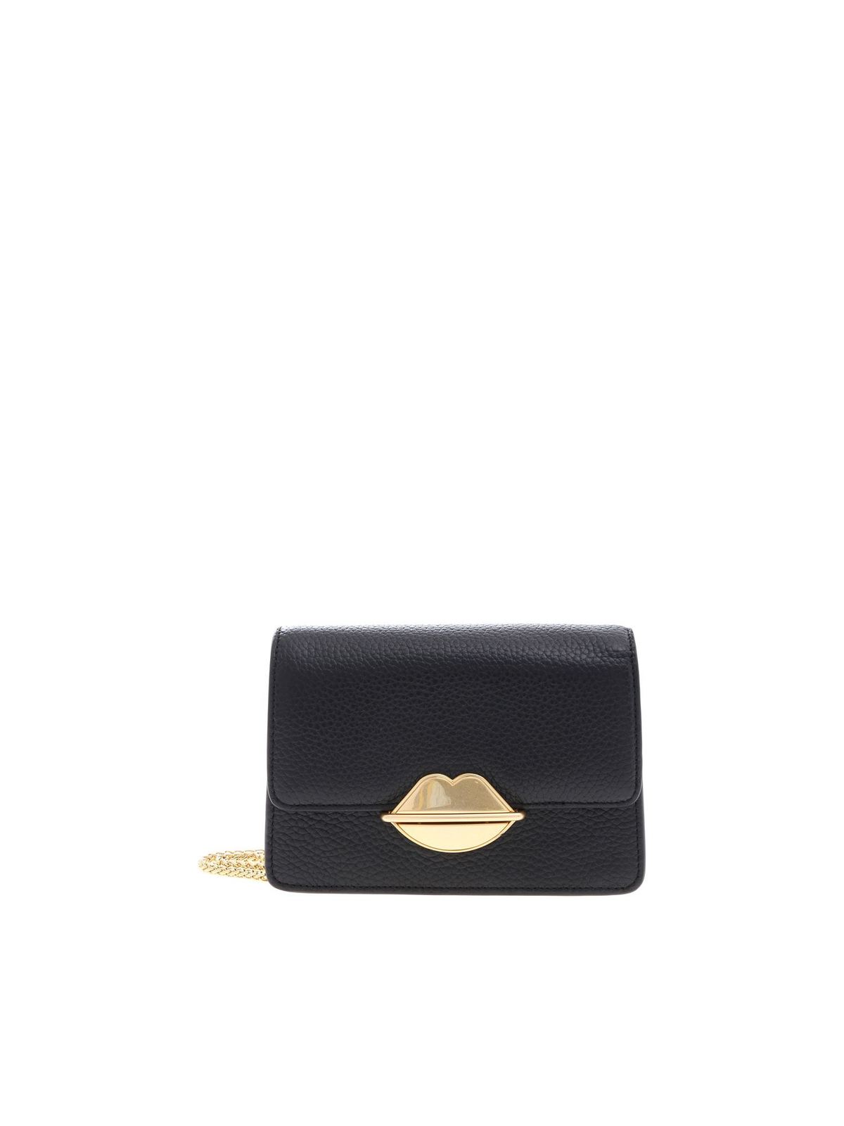 Lulu Guinness Polly Bag In Black Leather In Negro