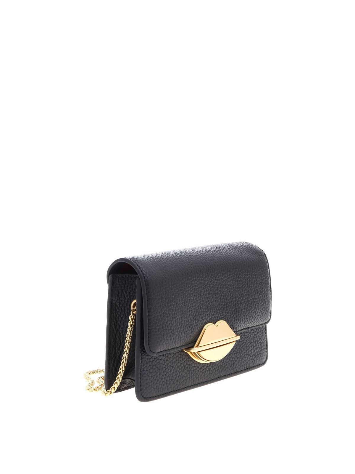 Shop Lulu Guinness Polly Bag In Black Leather In Negro