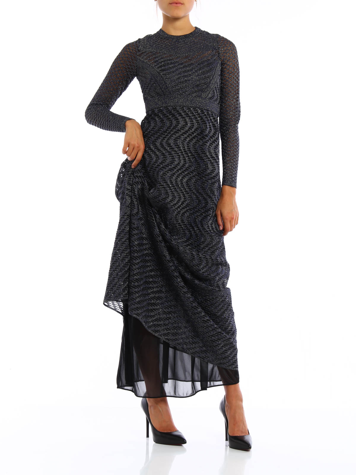 M Missoni Lurex detailed jersey long dress - Women|LD0KD1L02AHF68 M Missoni Lurex detailed jersey long dress - Women|LD0KD1L02AHF68