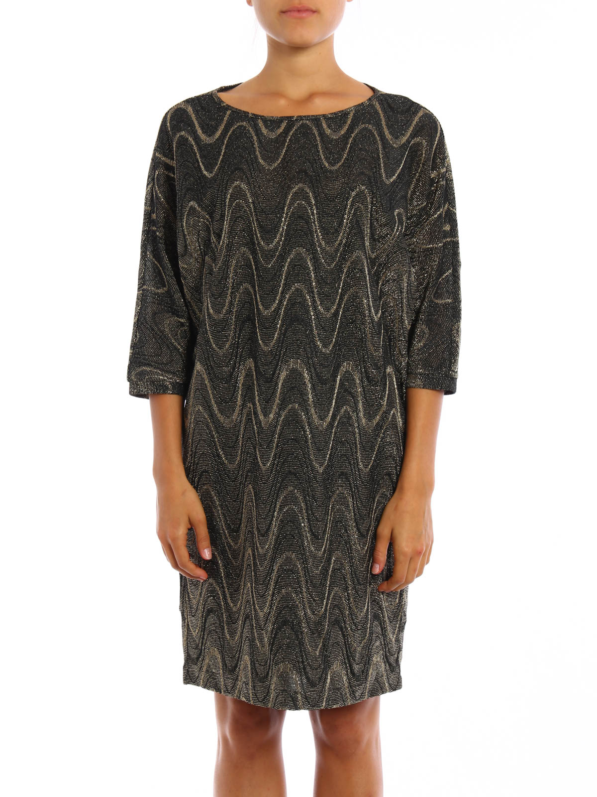 M Missoni Shimmering jersey dress - Gold - Women|LD0MJ175293L01
