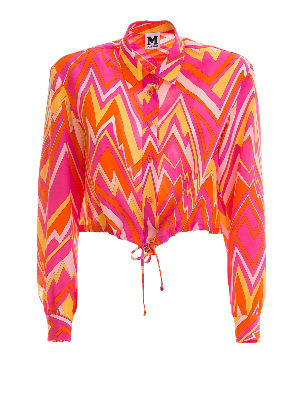 M Missoni Silk cropped zig zag printed shirt | MD0AB2502EKAW9