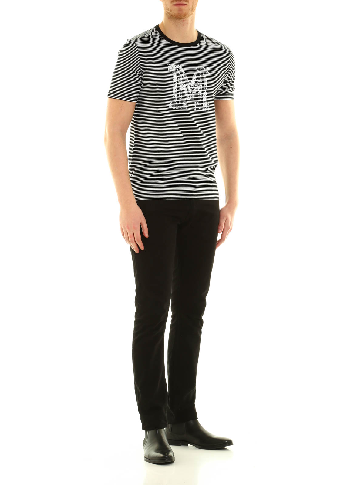 Maison Margiela M print striped T-shirt - Men