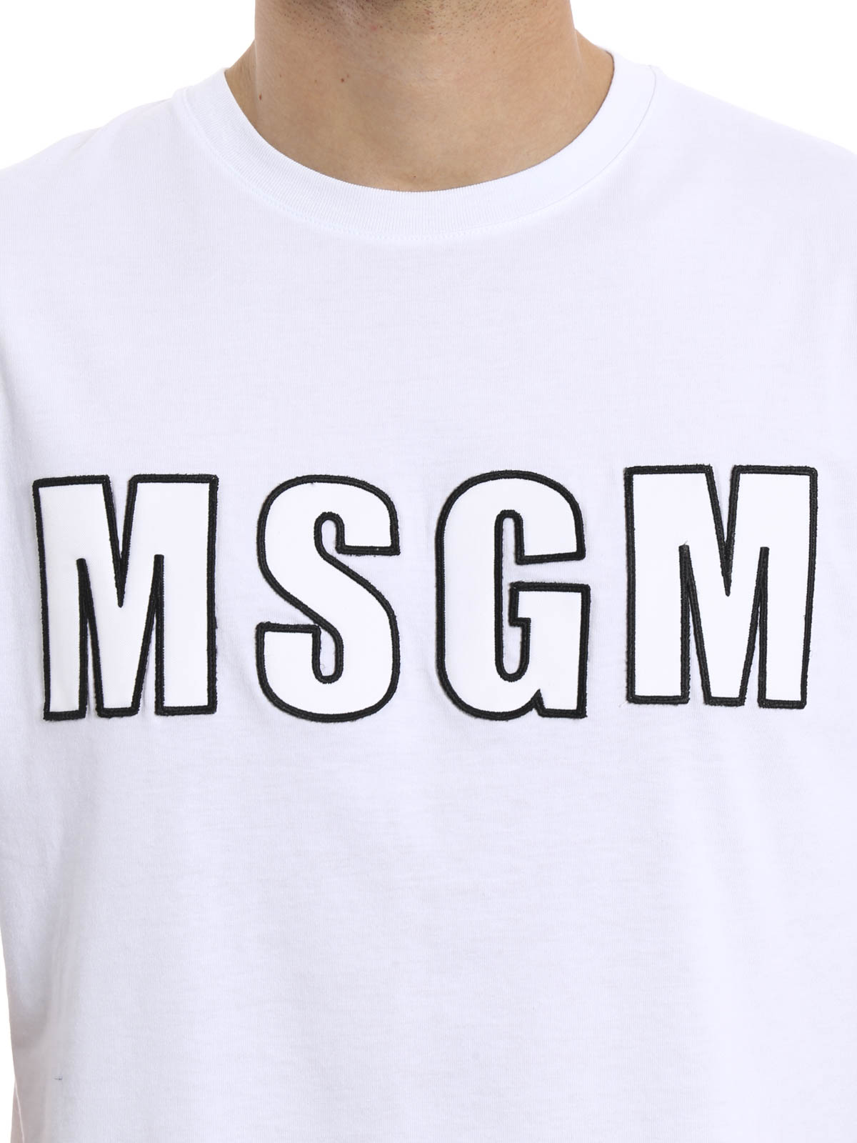 M.S.G.M. Patch logo T-shirt - White - Men | 2040MM5516429601